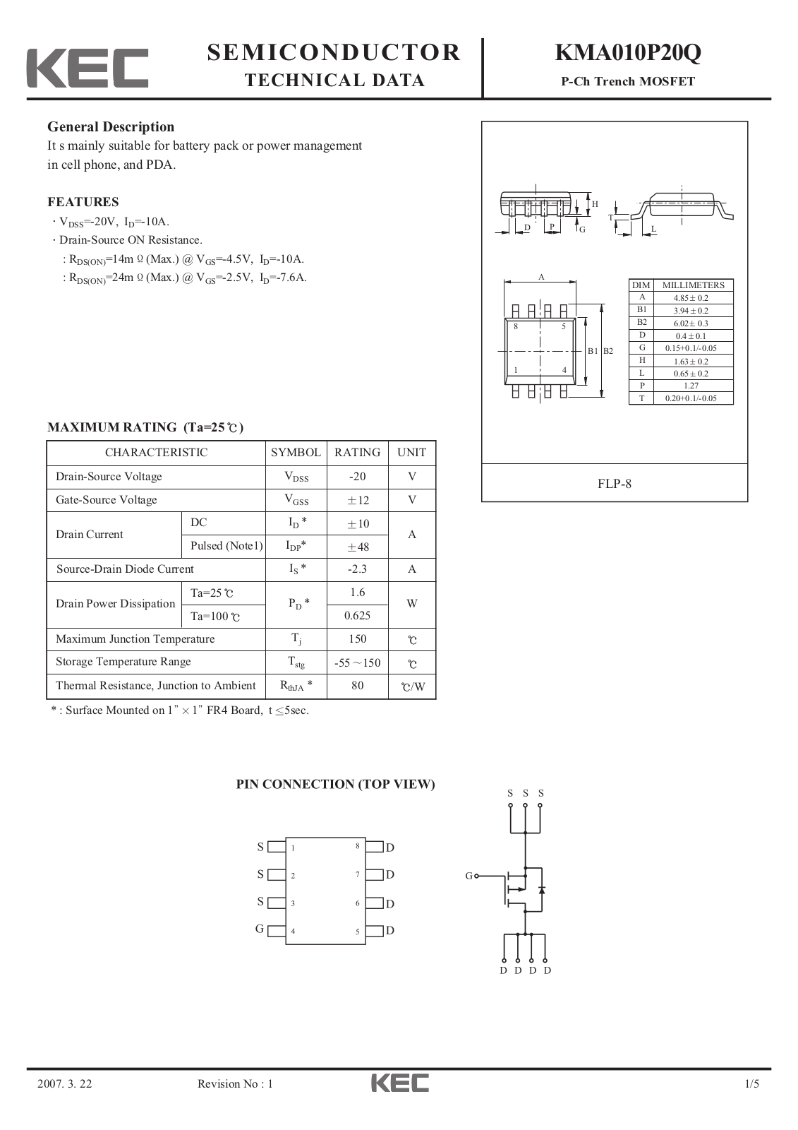 Datasheet kma010p20q Datasheet - ManualMachine.com