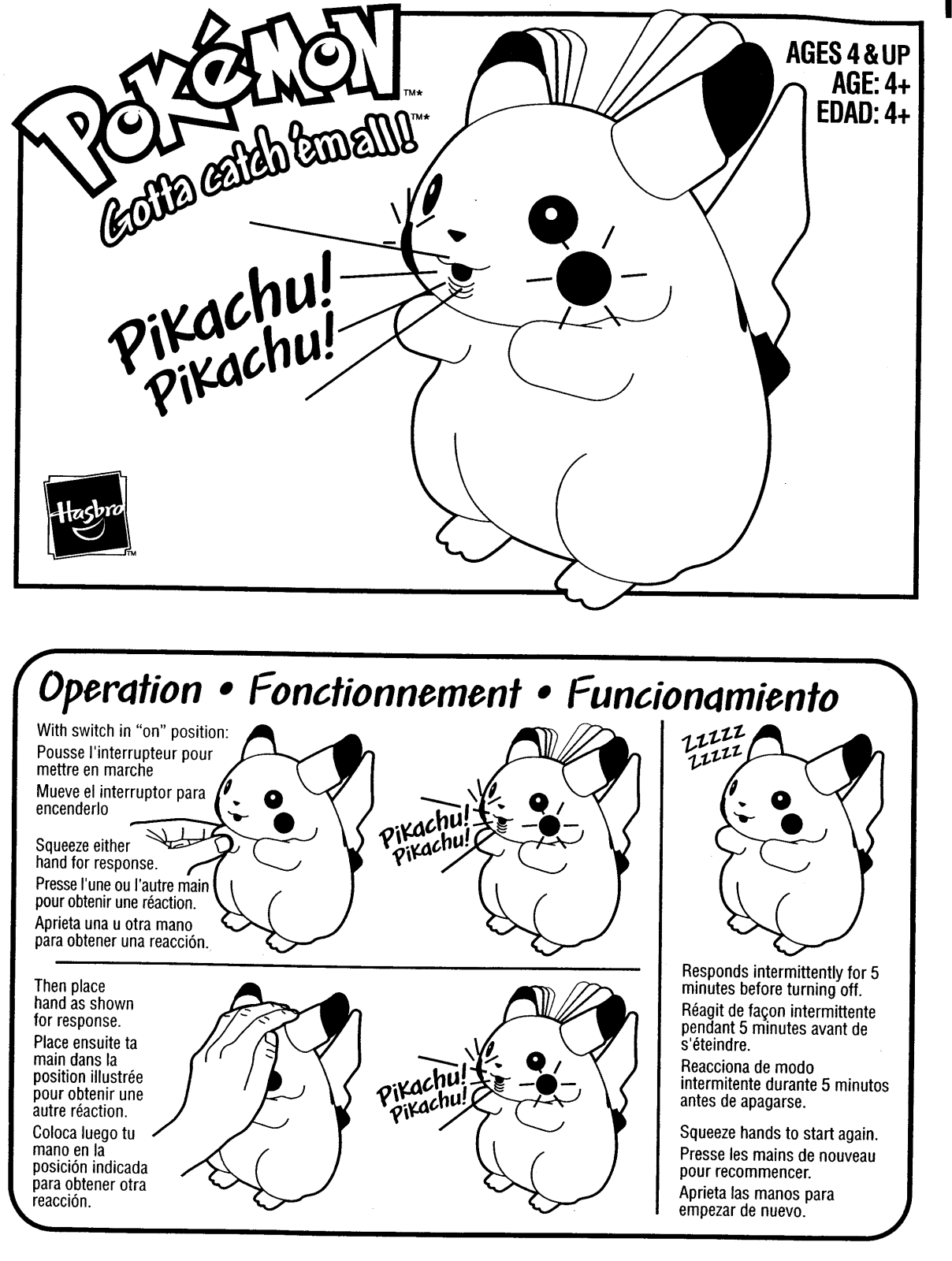 Hasbro POKEMON PIKACHU User Manual