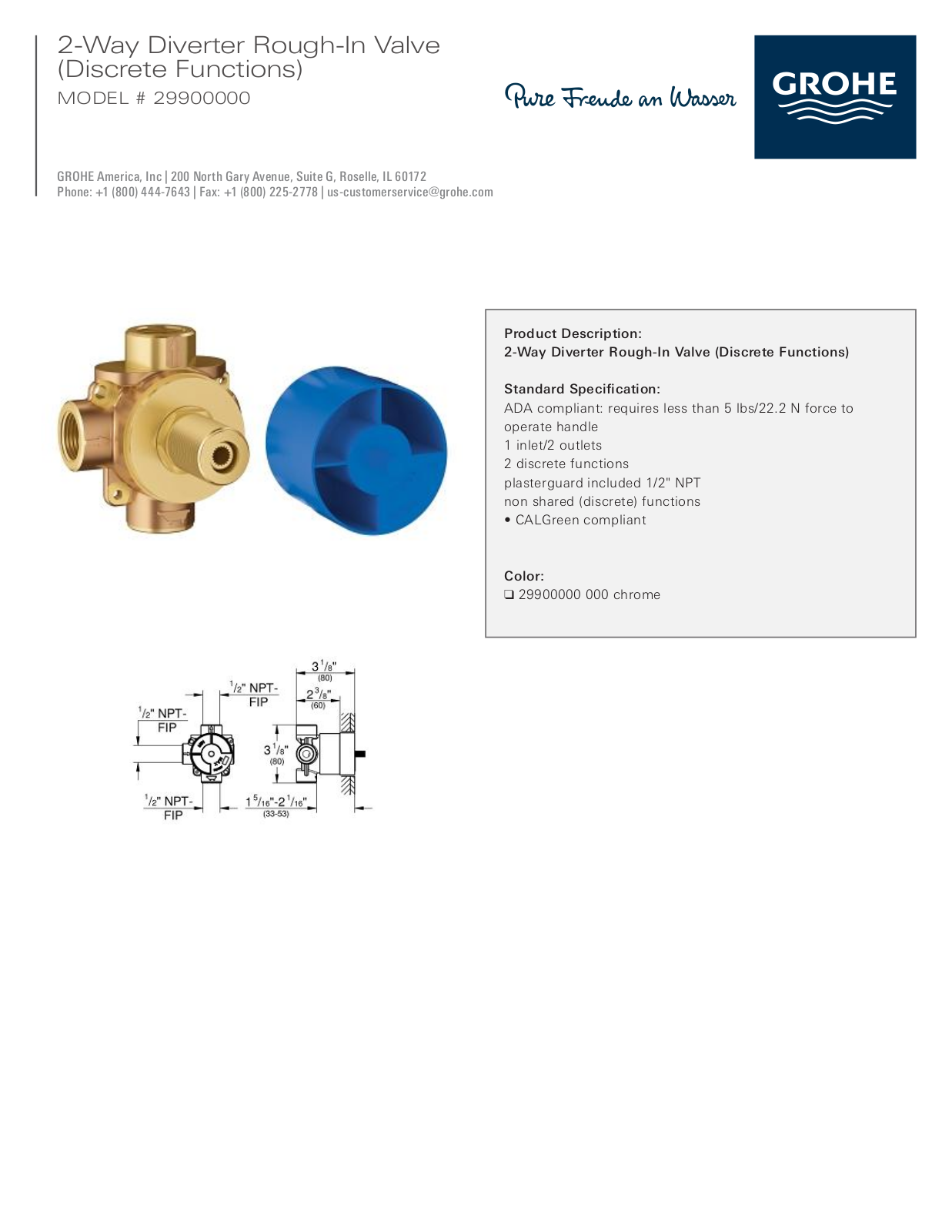 GROHE GRH5446 Specifications - ManualMachine.com