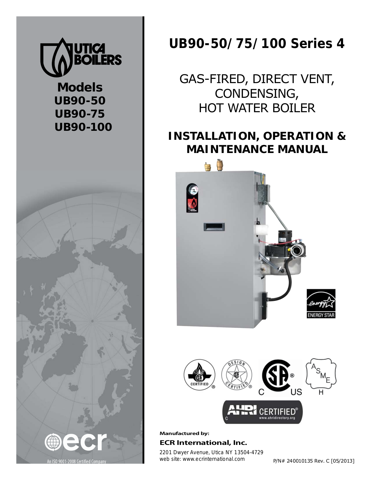 Utica Boilers UB90-100 Operation and Installation Manual