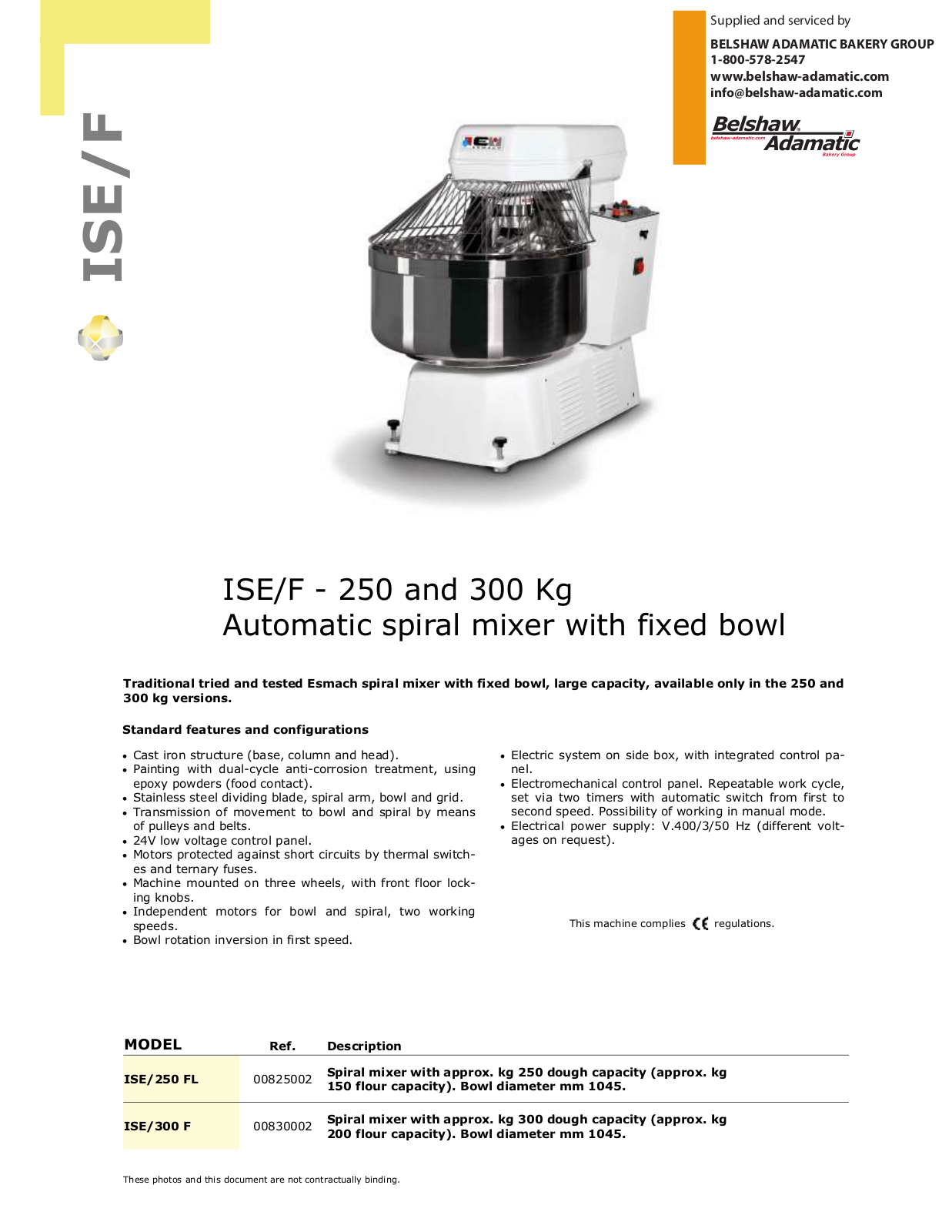 Belshaw ISE-250 FL User Manual