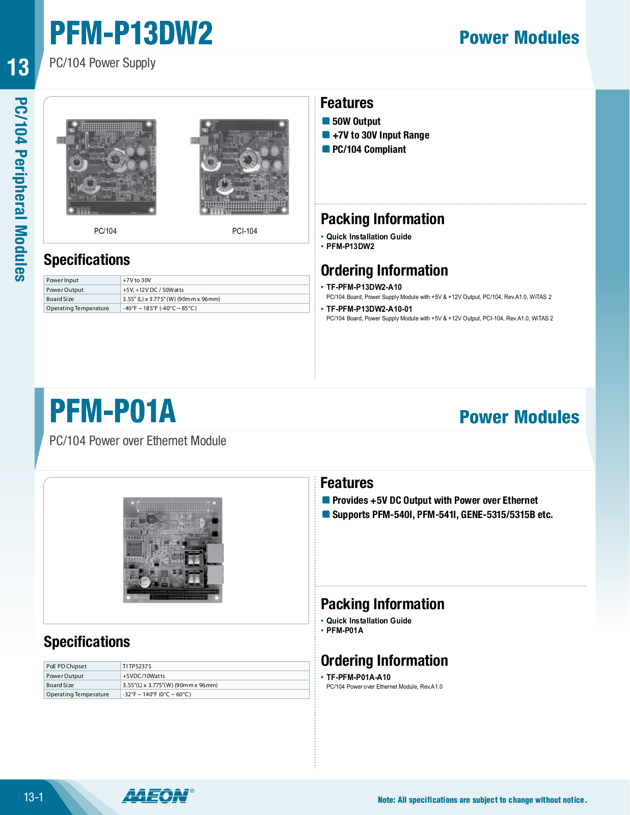 Impulse PFM-P01A User Manual