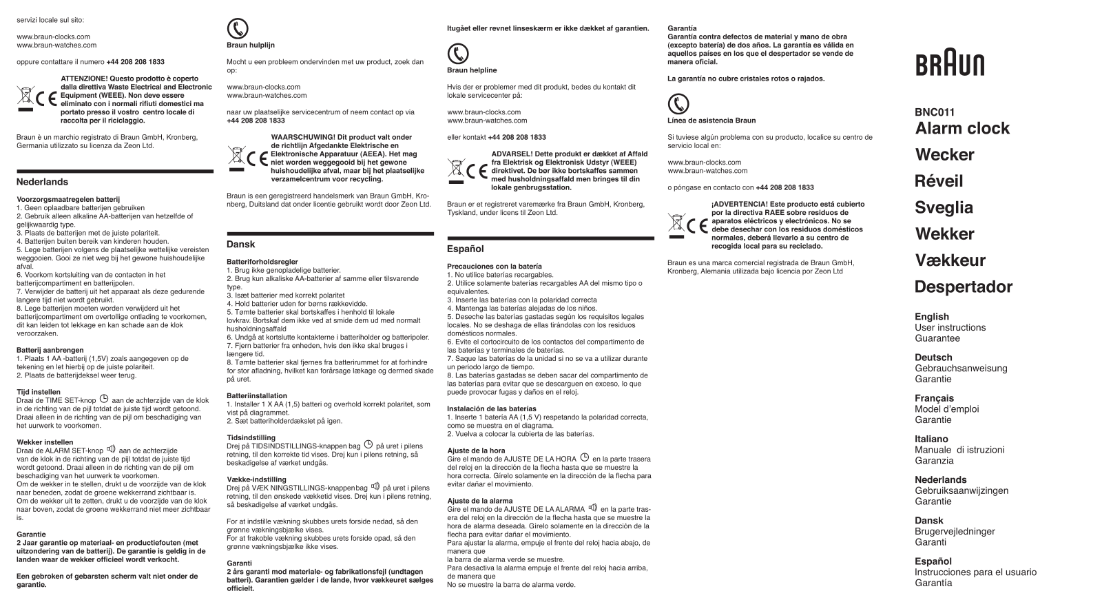 Braun BNC011 User Manual