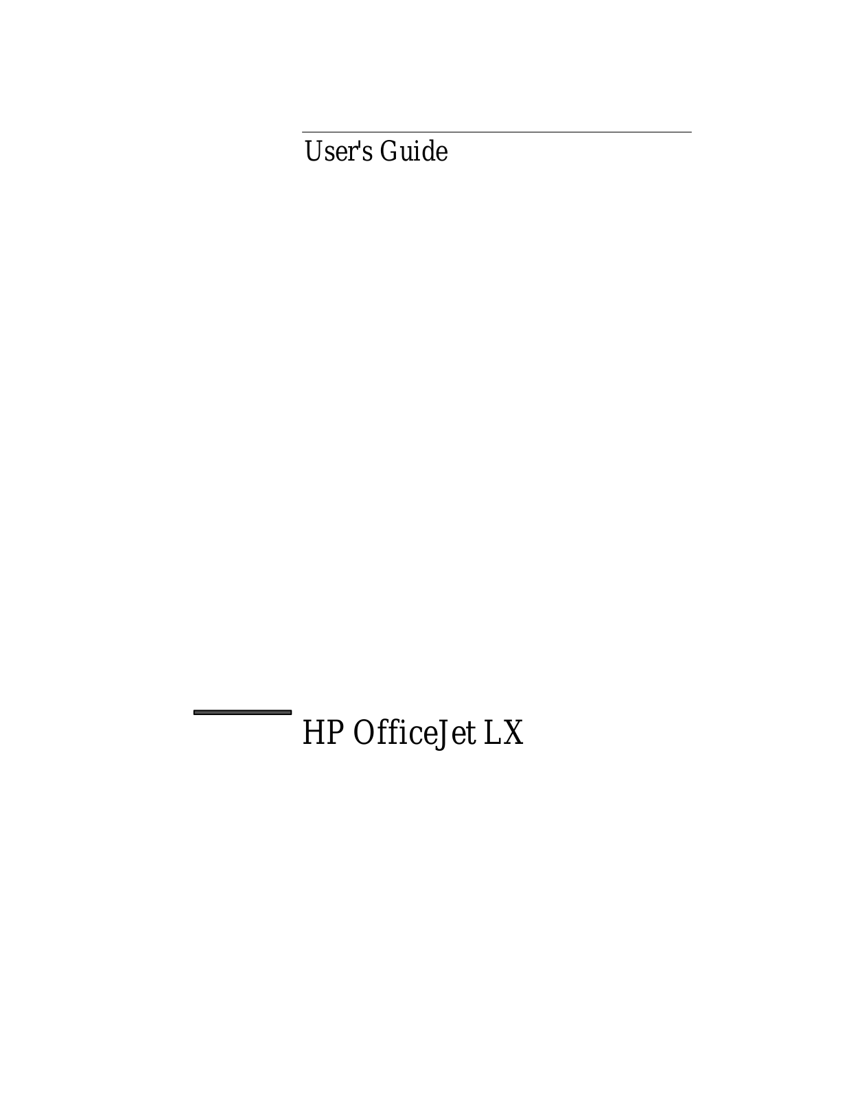 HP OfficeJet LX User Manual