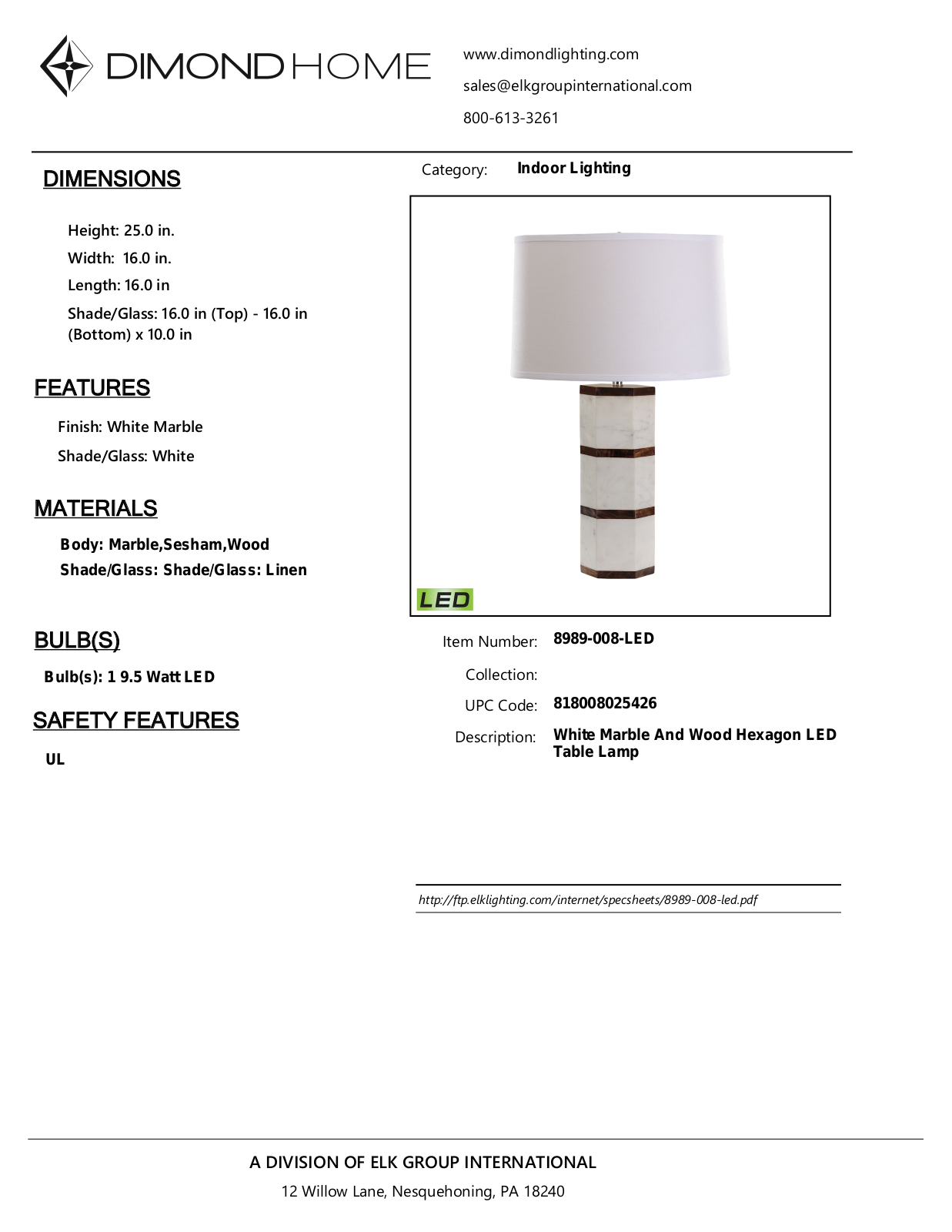 ELK Home 8989008LED User Manual