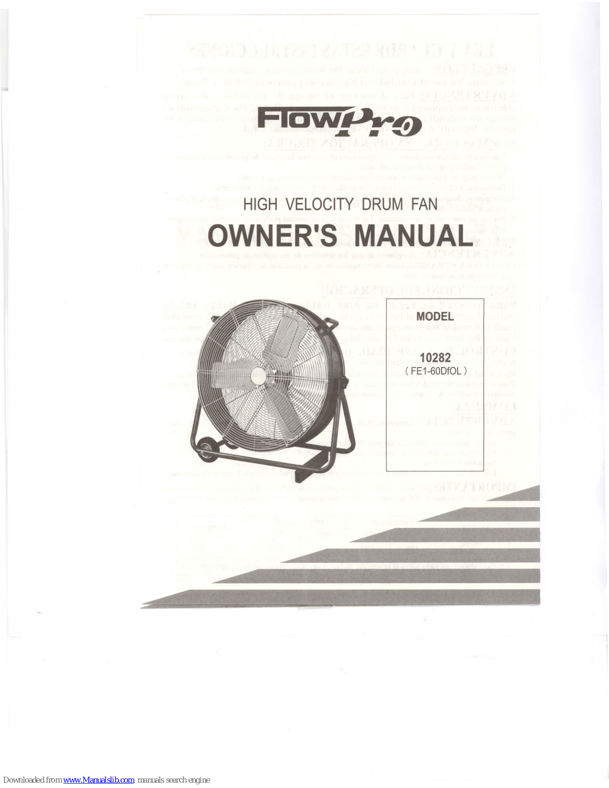 Flowpro 10282, FE1-60DfOL Owner's Manual