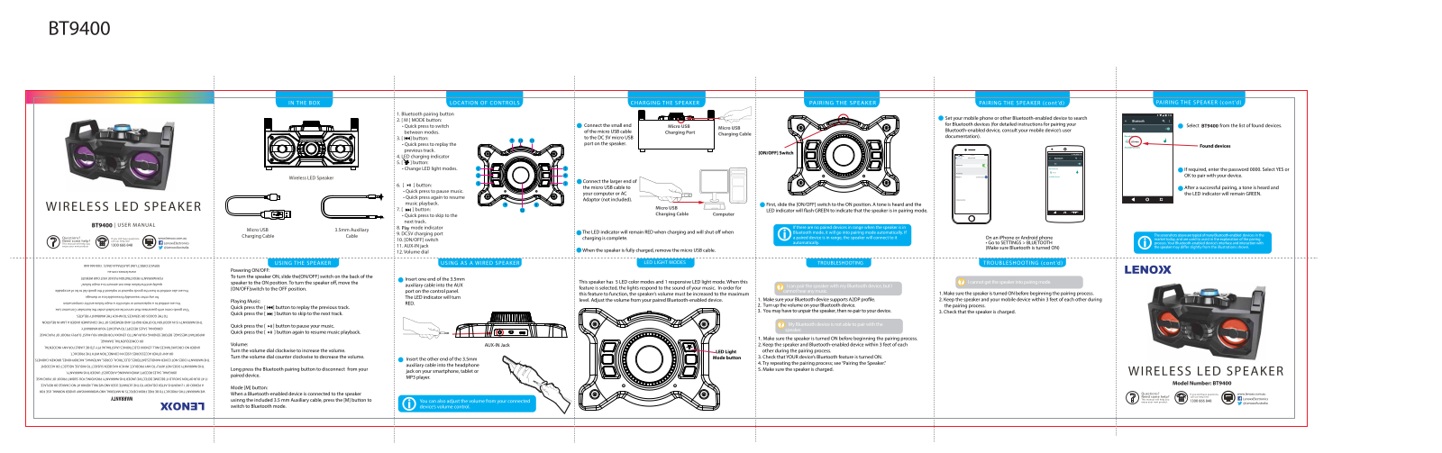 Lenoxx BT9400 User Manual