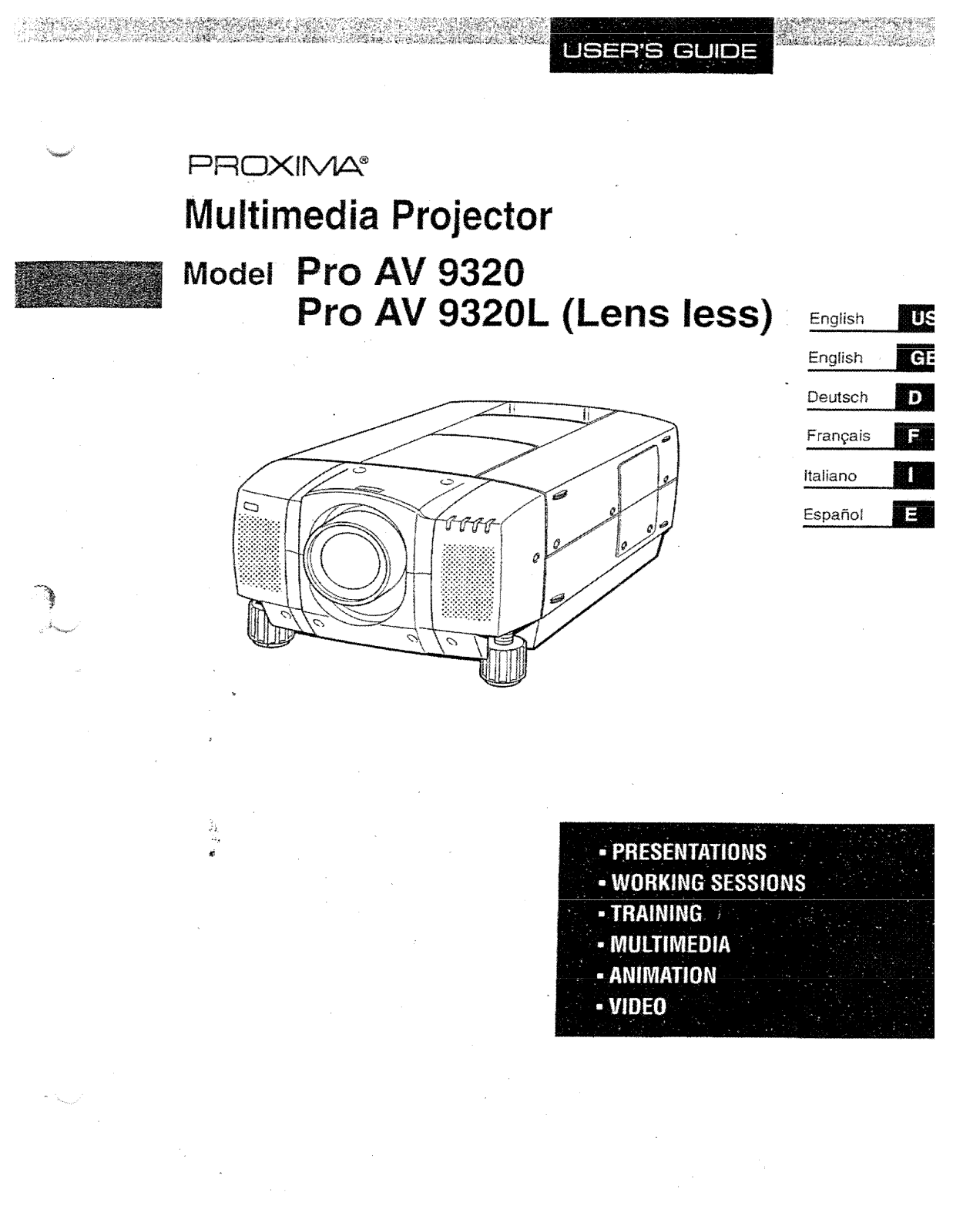 Proxima AV 9320L, AV 9320 User Manual