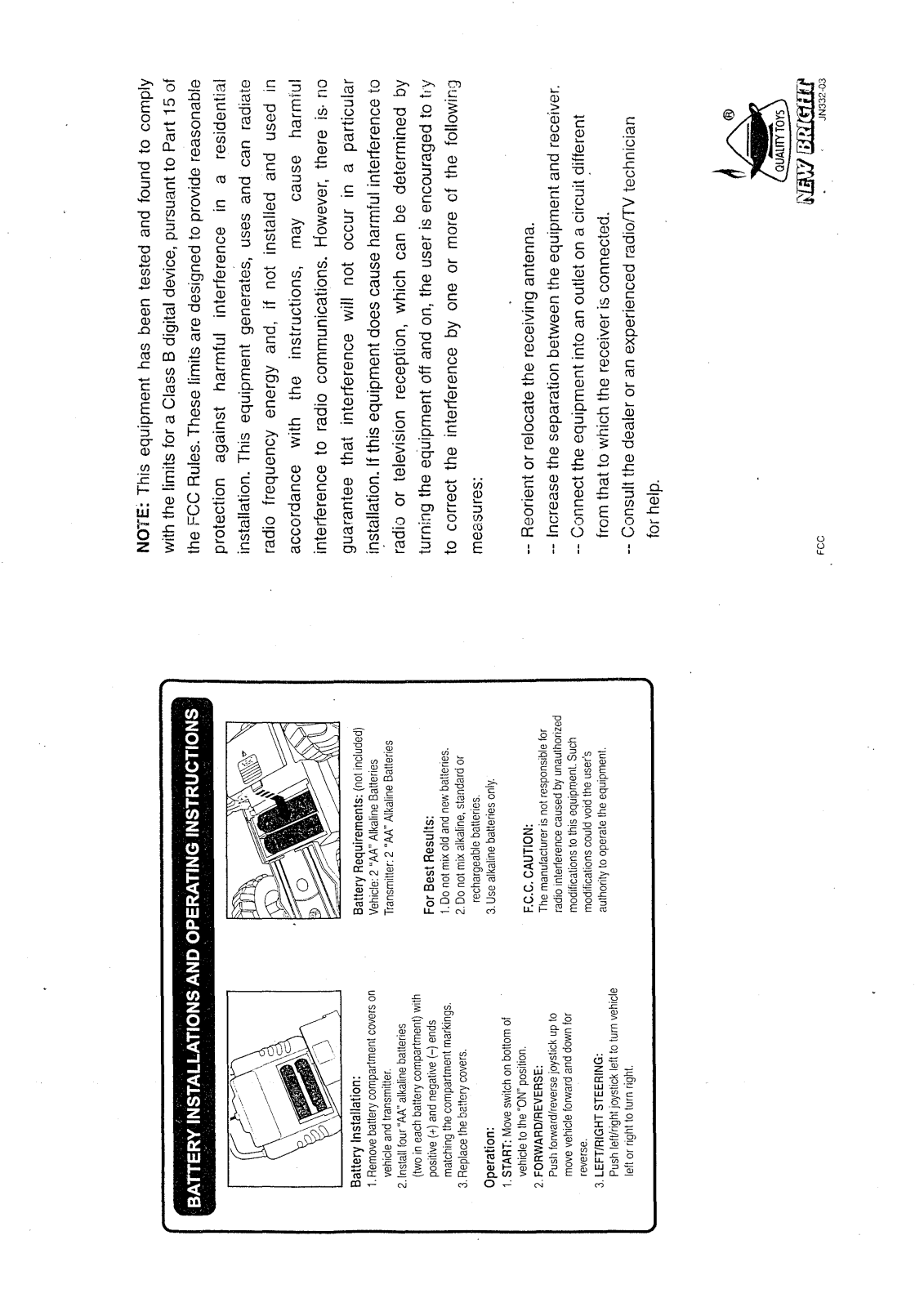 New Bright Co 24244HK User Manual