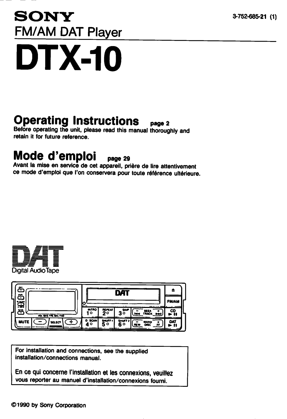 Sony DTX10 User Manual