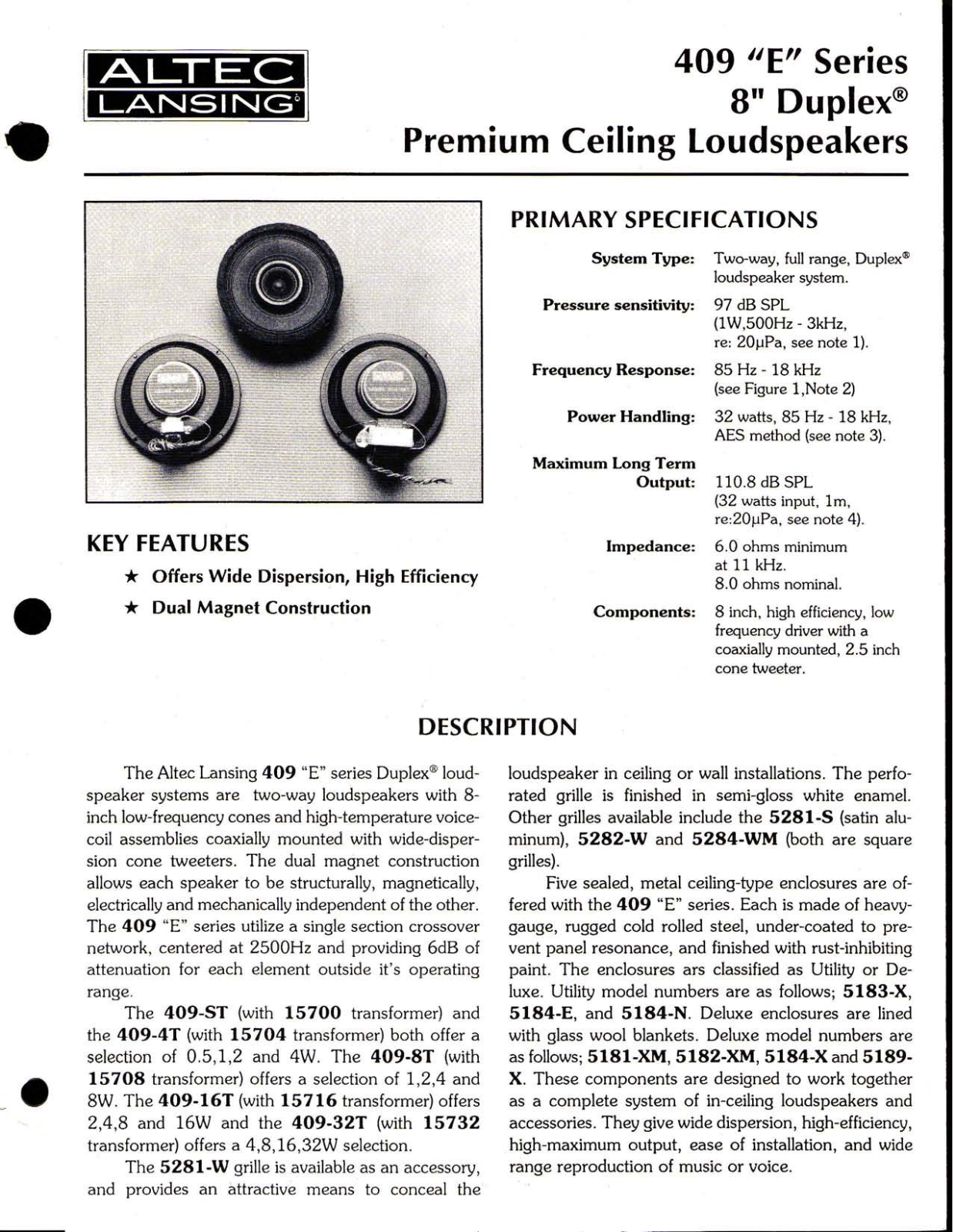 Altec lansing 409 User Manual