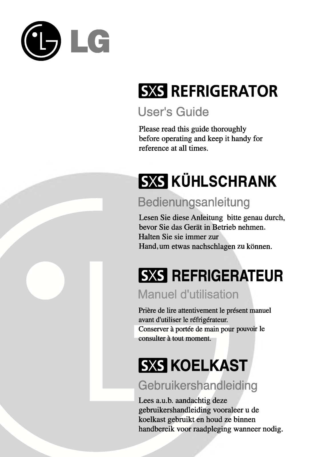 LG GR-P207NAZA, GR-L207NAZA User Manual