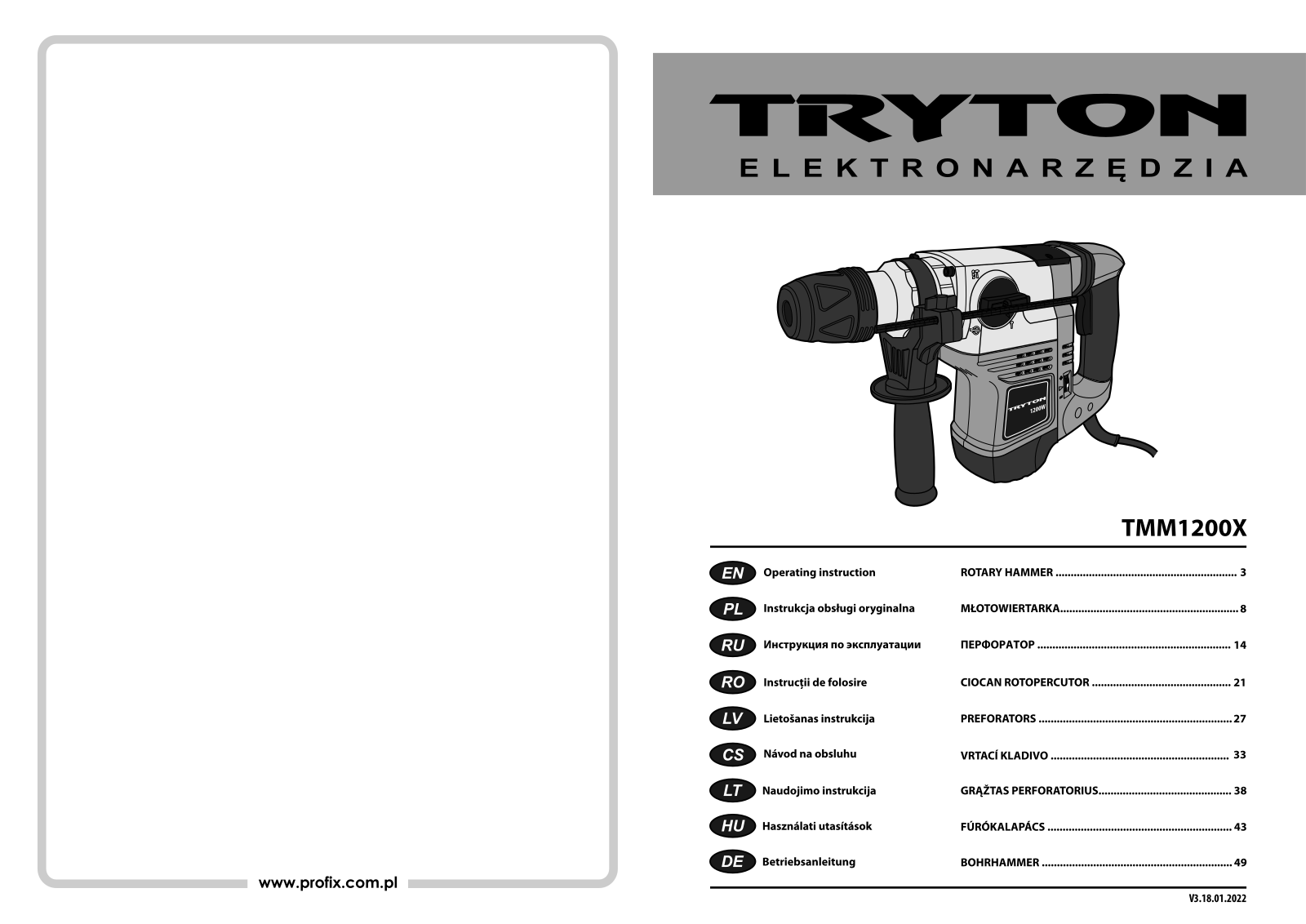 TRYTON TMM1200X User guide - ManualMachine.com