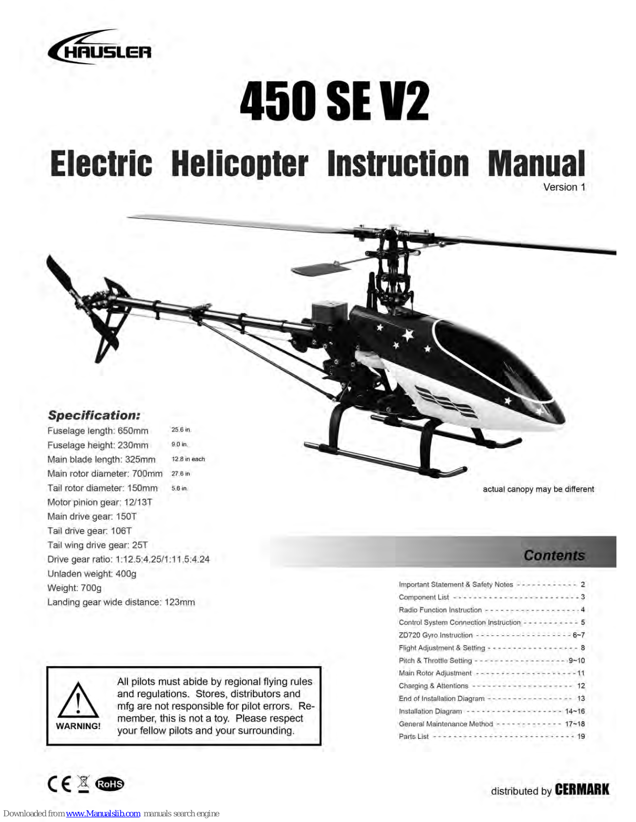 Hausler 450 SE V2 Instruction Manual