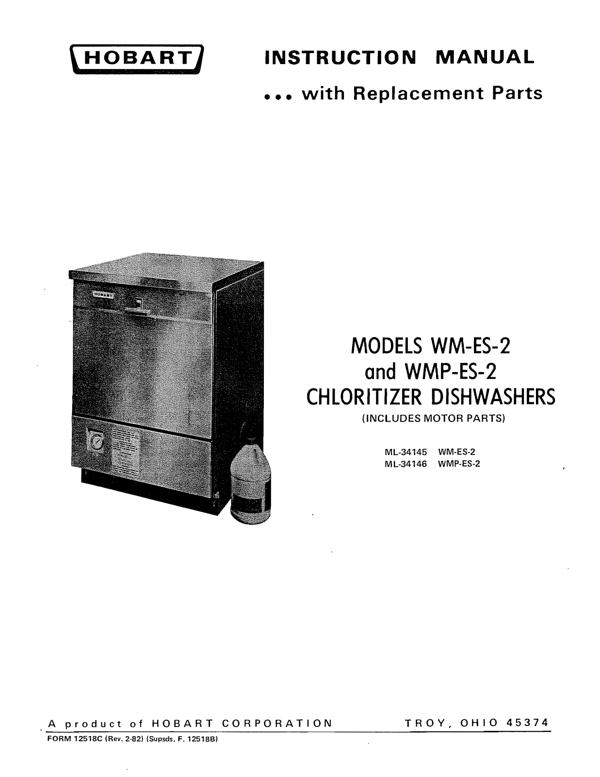 Hobart WMP-ES-2 Installation Manual