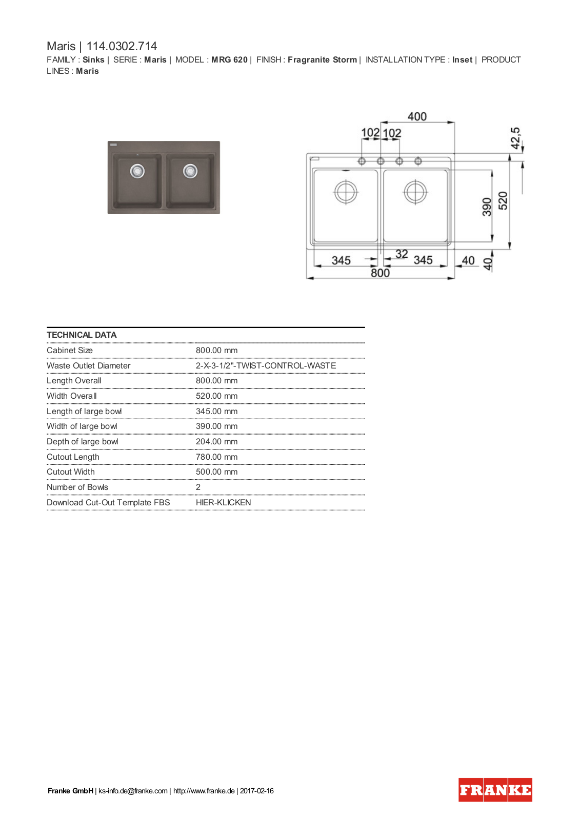 Franke 114.0302.714 Service Manual