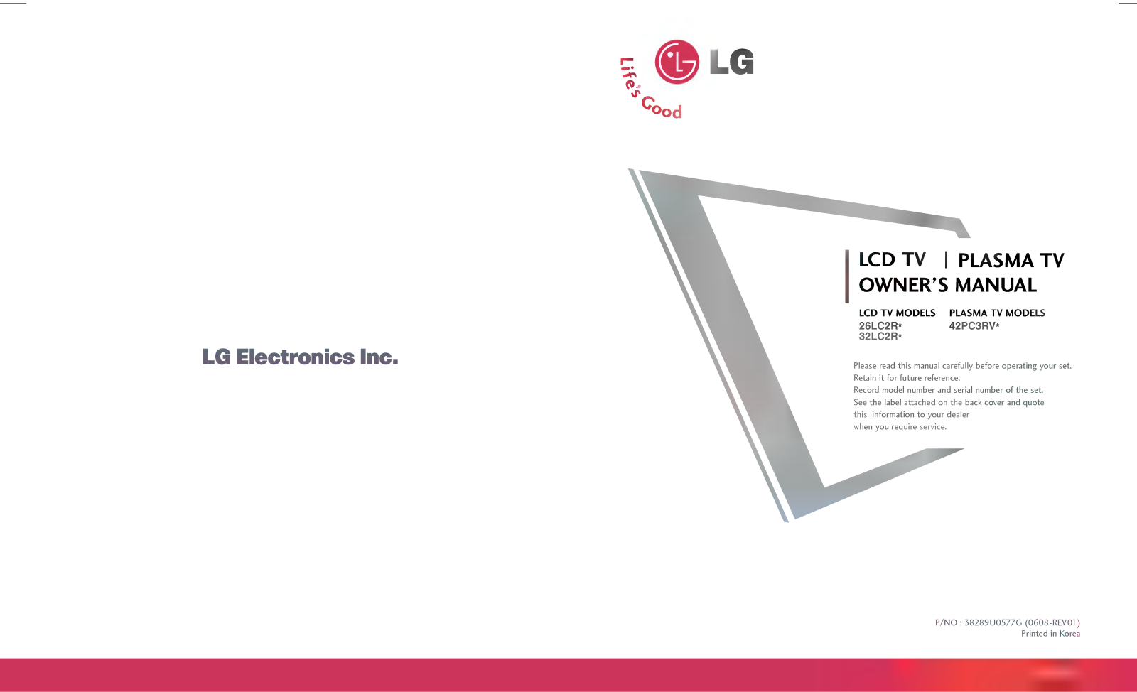 LG 26LC2R Owner’s Manual