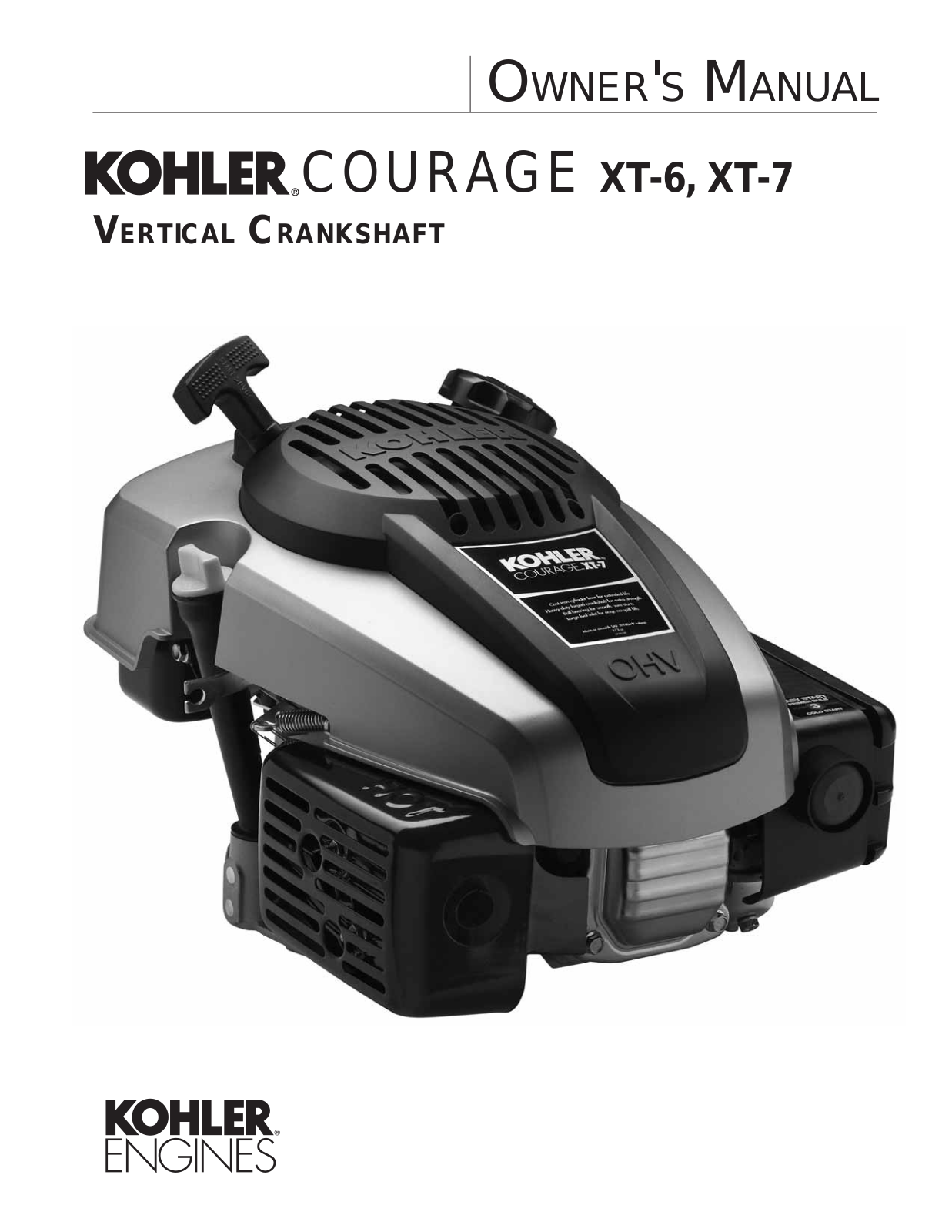 Kohler XT-6, XT-7 User Manual