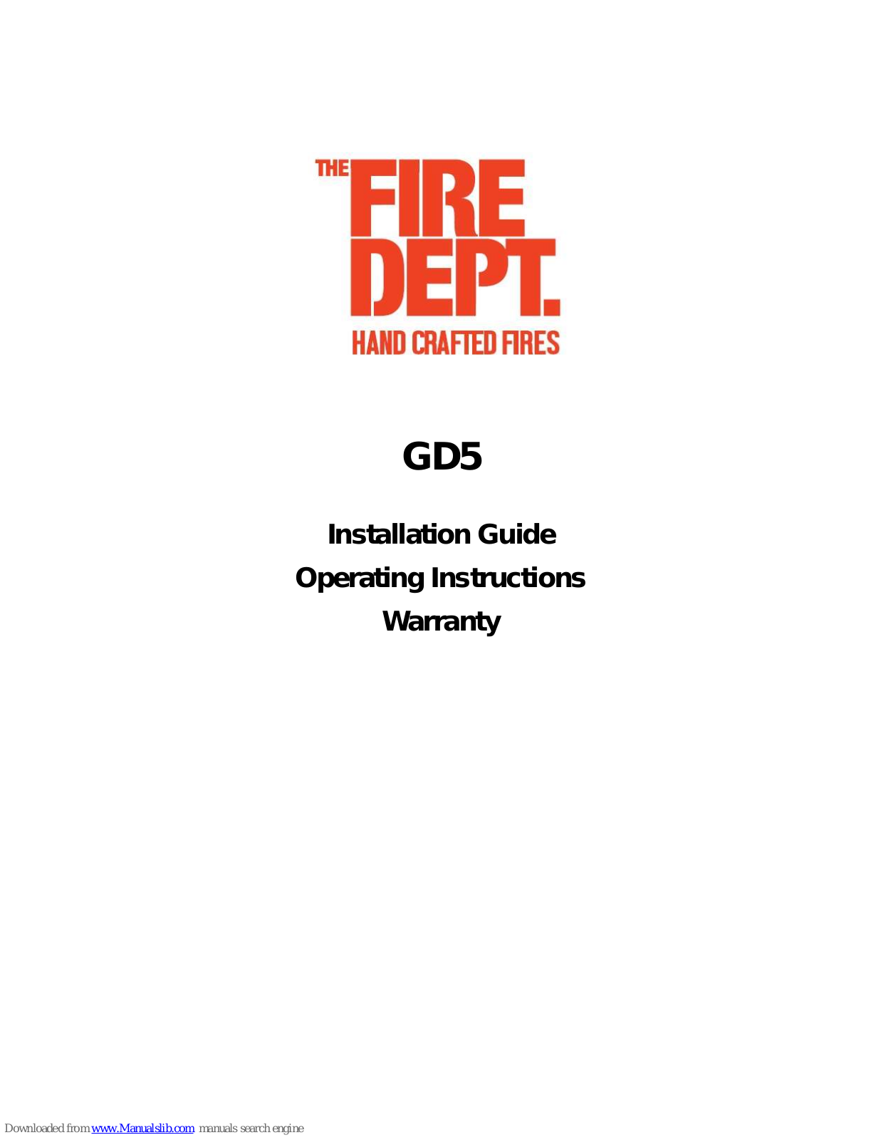 Fire dept GD5 Installation Manual - ManualMachine.com