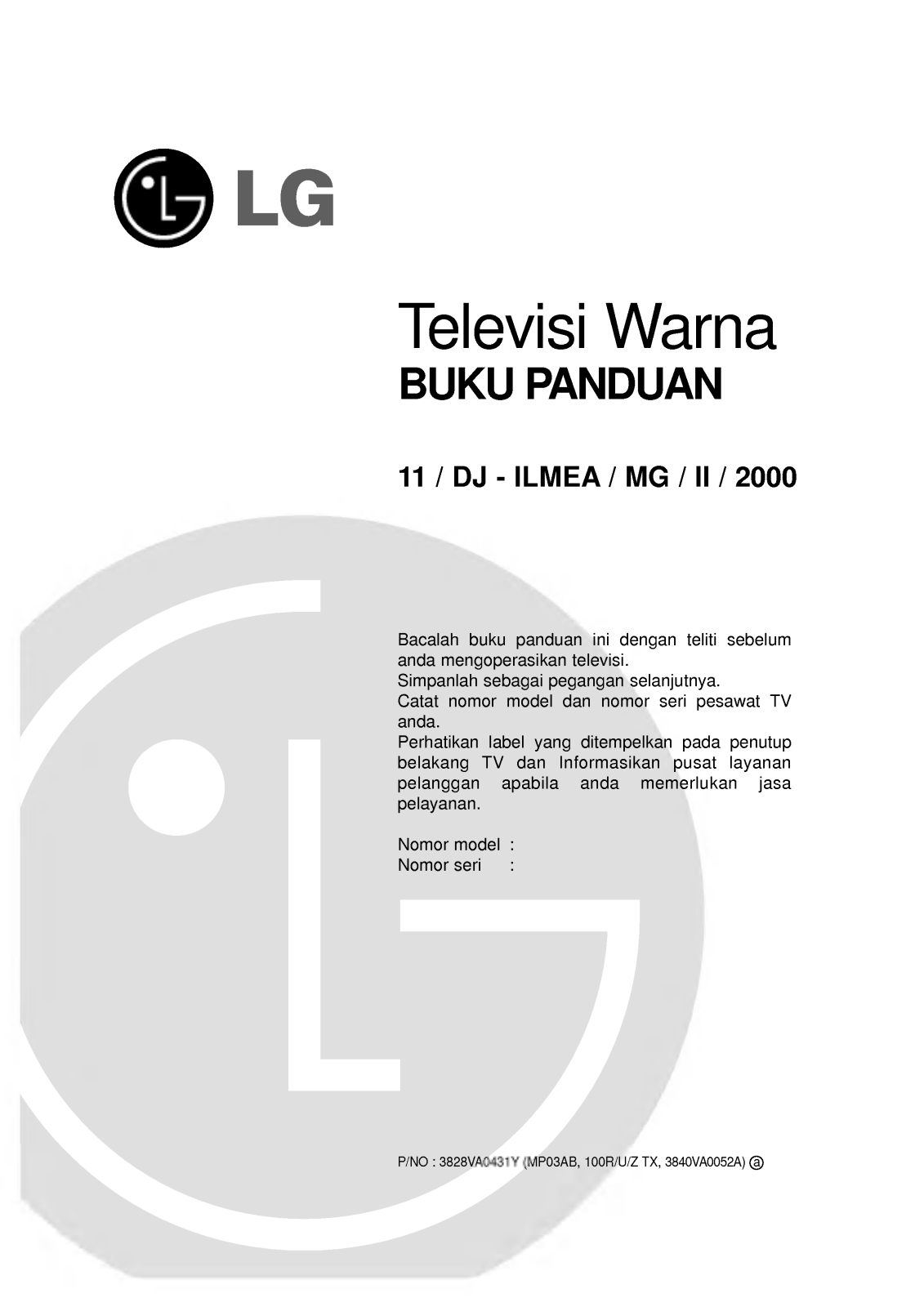 LG RT-43NA17RB Manual book