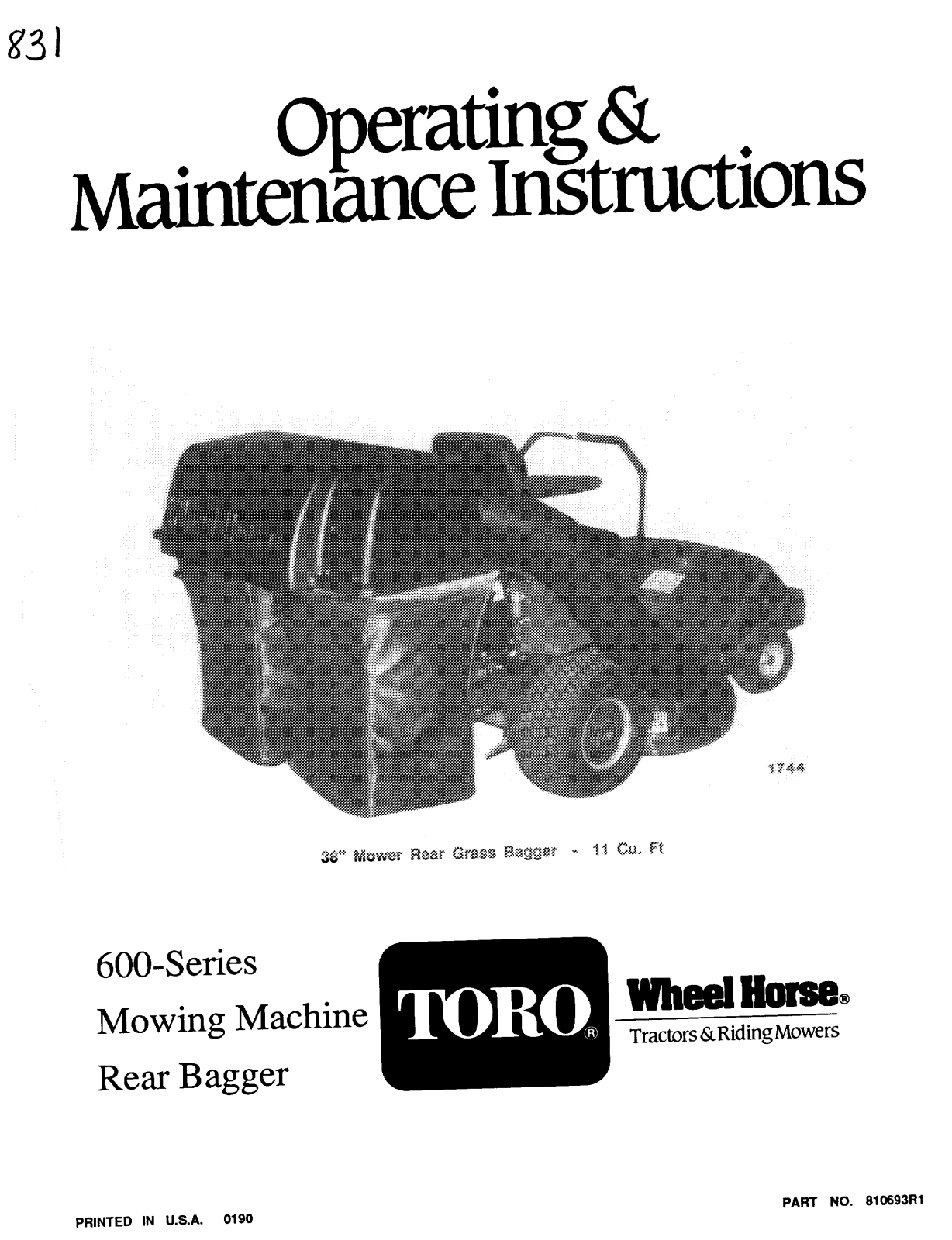 Toro 07-11BY01 Operator's Manual