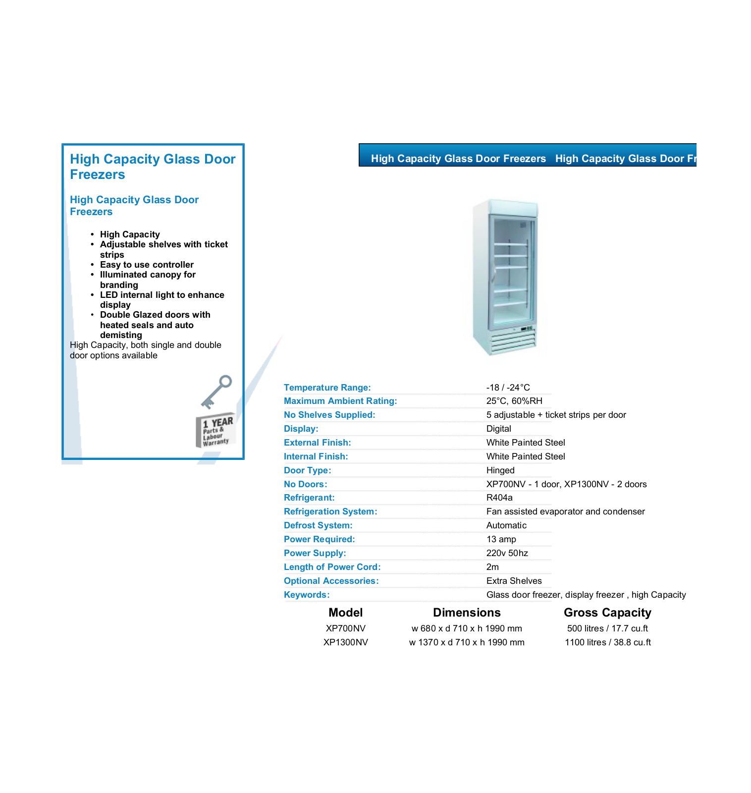 Valera XP700NV, XP1300NV DATASHEET