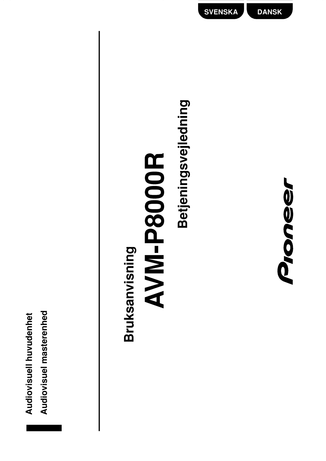 Pioneer AVM-P8000R User Manual