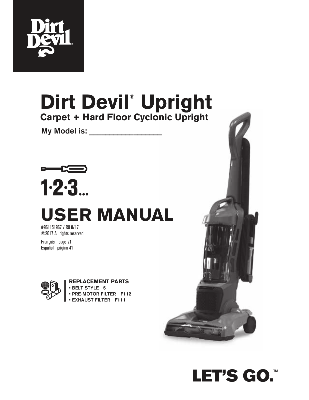 Dirt Devil POWER MAX REWIND PET User Manual - ManualMachine.com