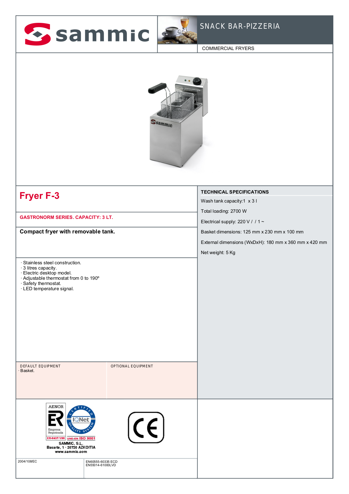 Sammic F-3 User Manual