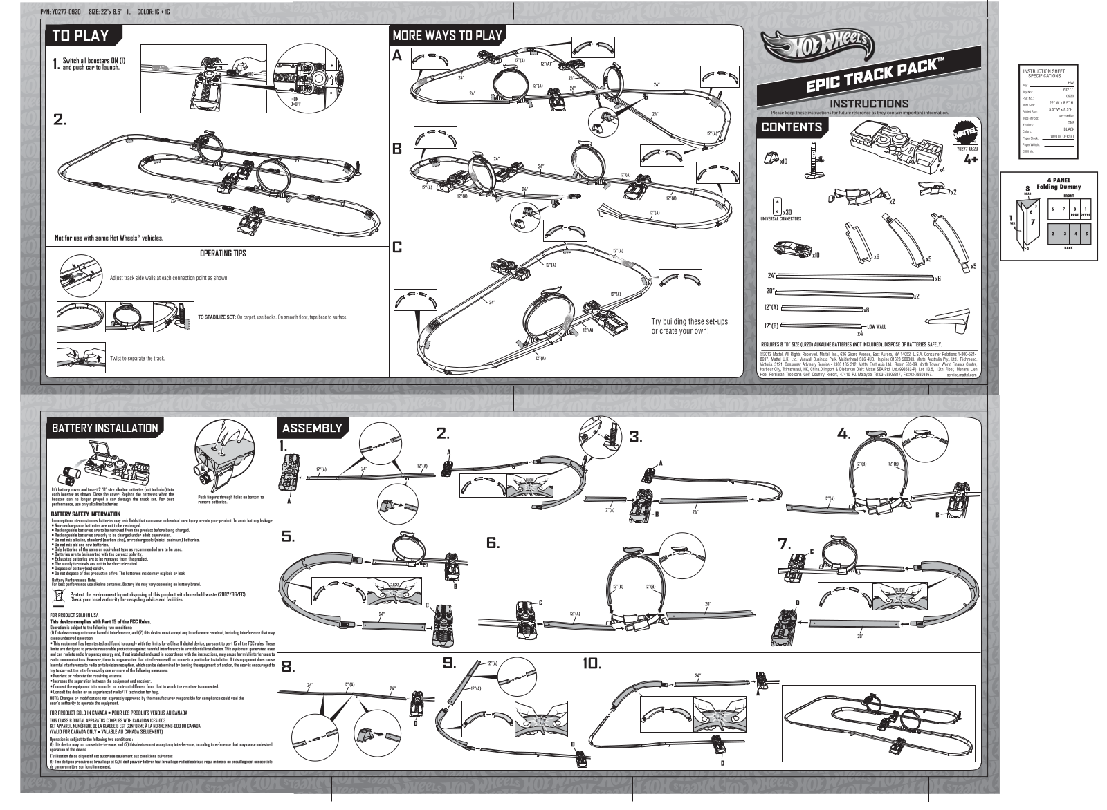 Fisher-Price Y0277 Instruction Sheet