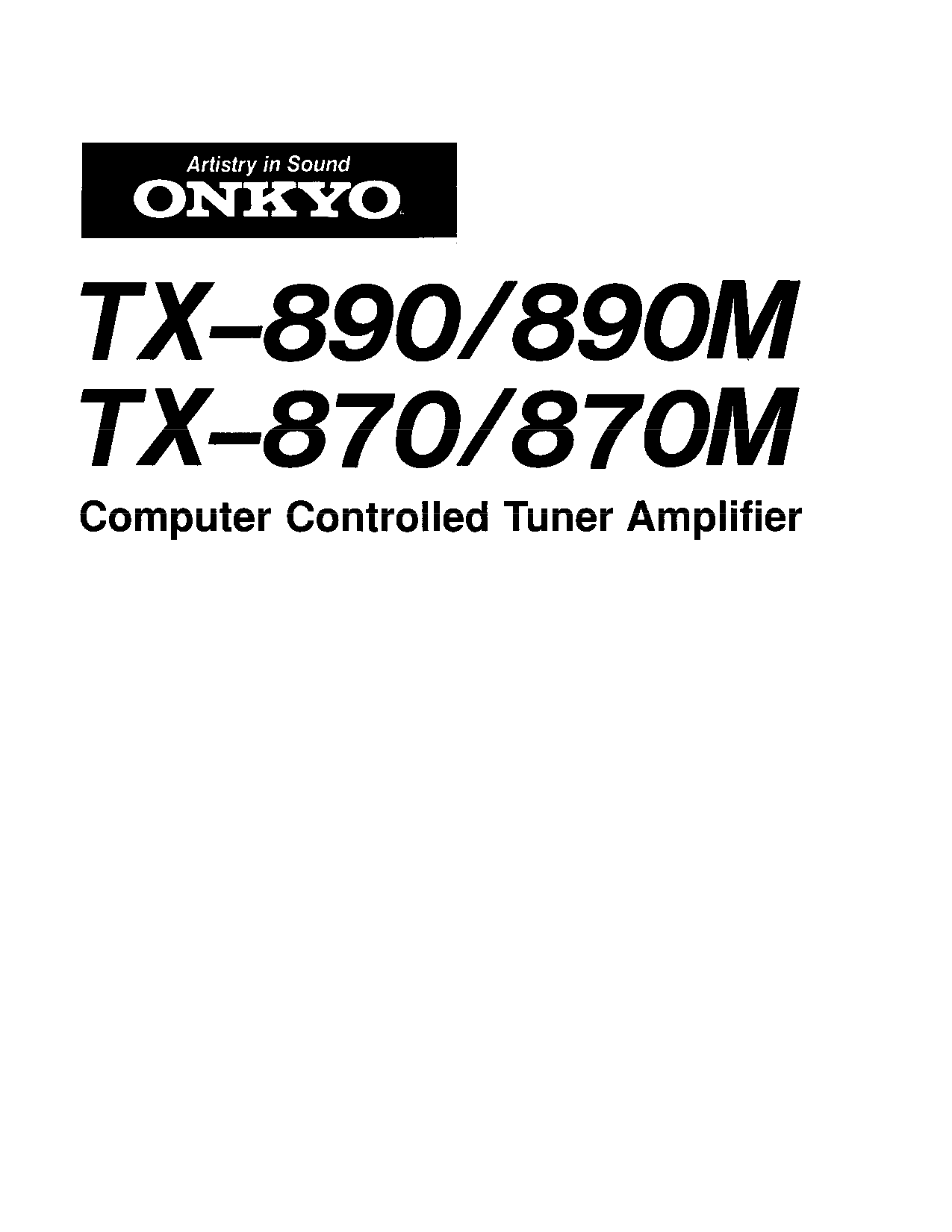 Onkyo TX-870, TX-870M, TX-890, TX-890M Instruction Manual