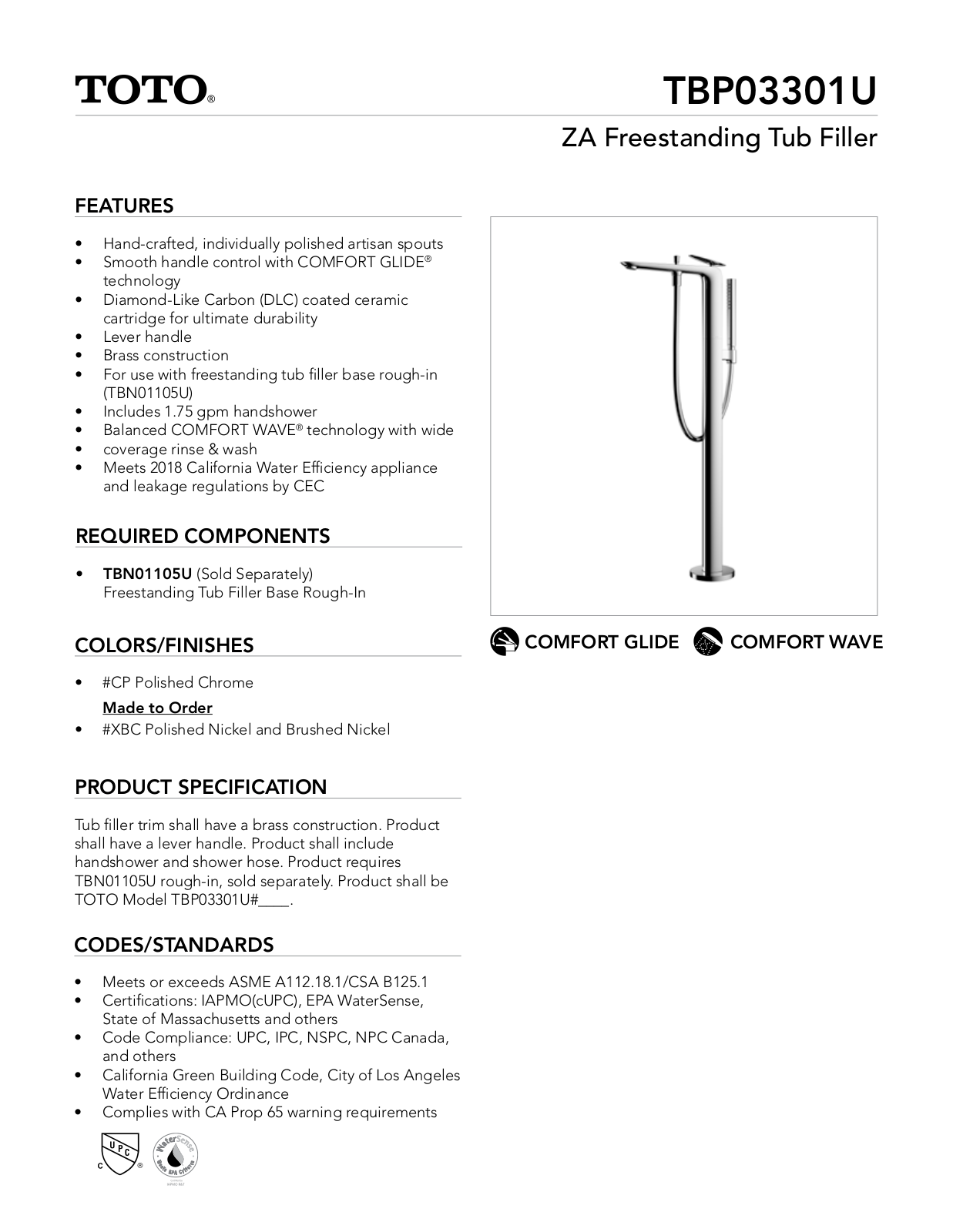 TOTO SBSA1523 Specifications - ManualMachine.com