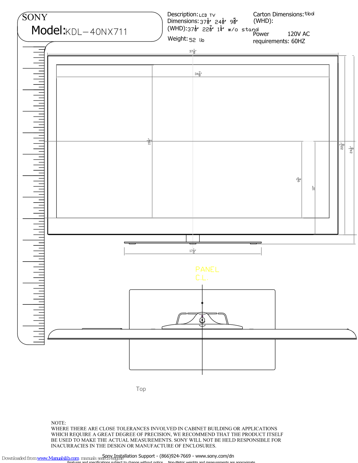 Sony KDL-40NX711 - 40