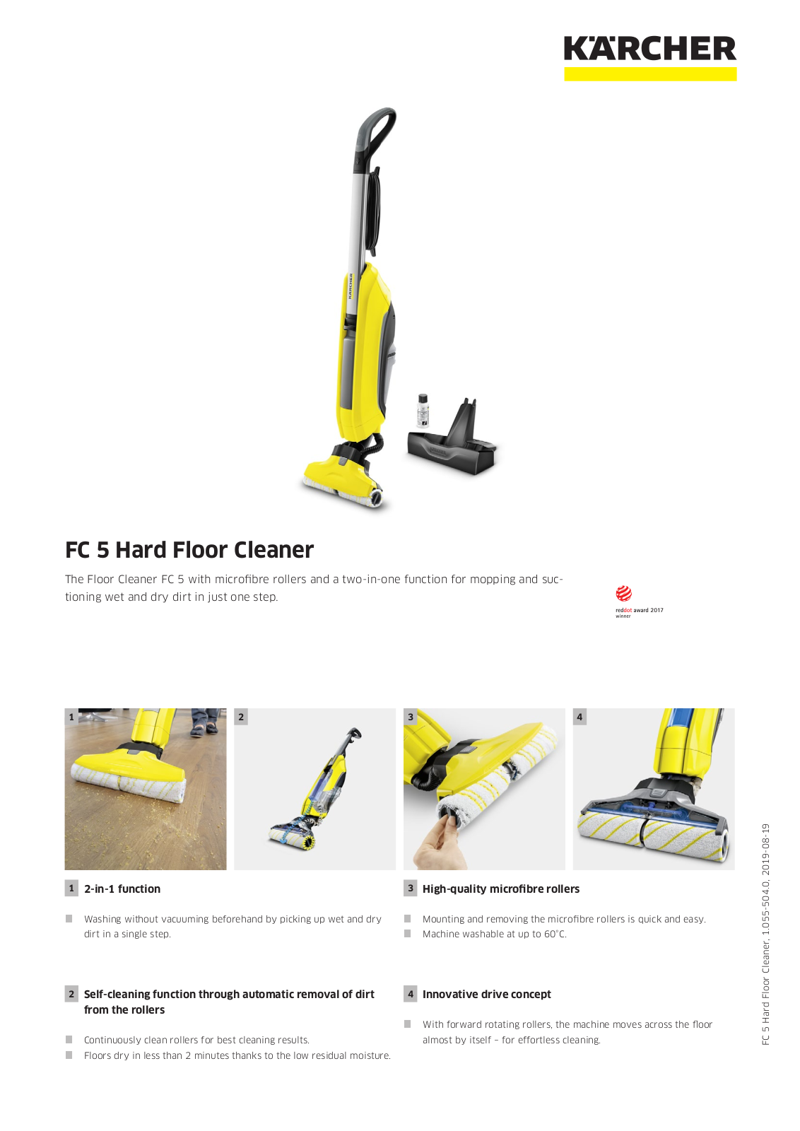 Karcher FC 5 Hard Floor Cleaner Specifications Sheet