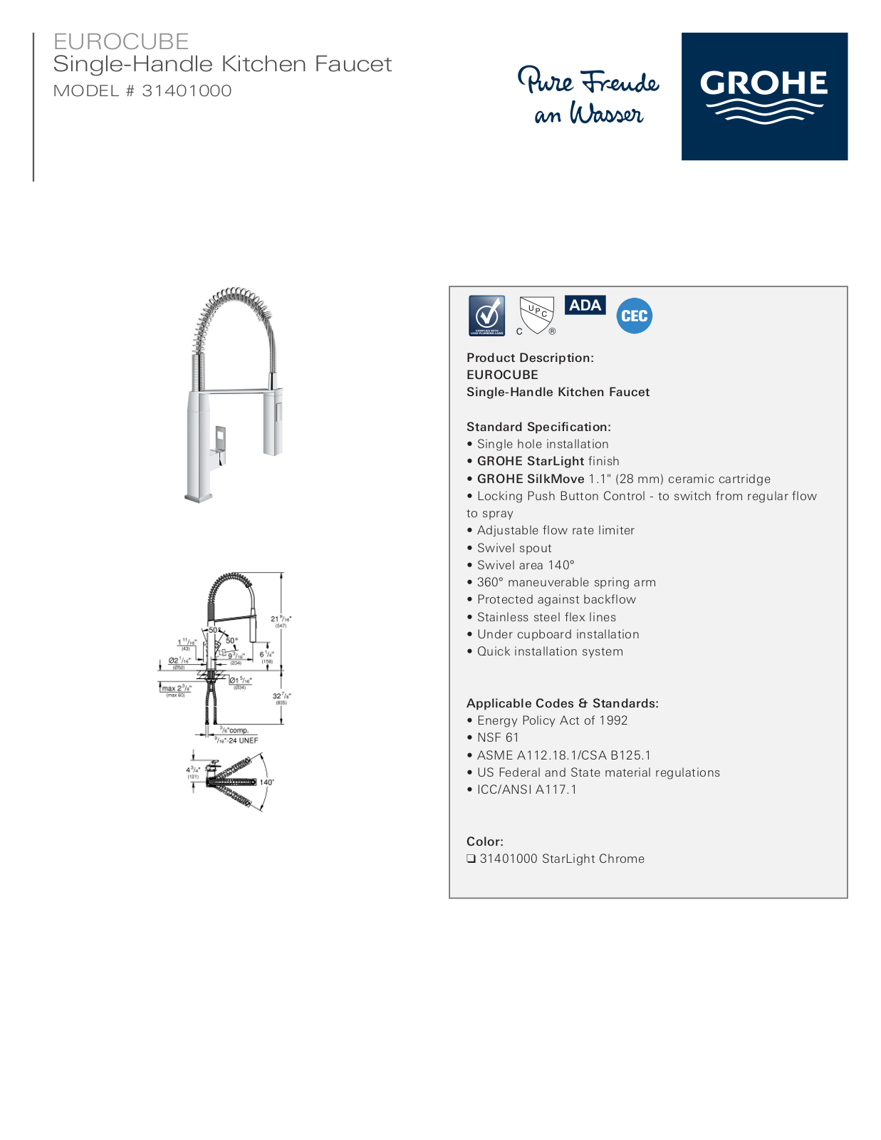 GROHE GRH5303 Specifications - ManualMachine.com