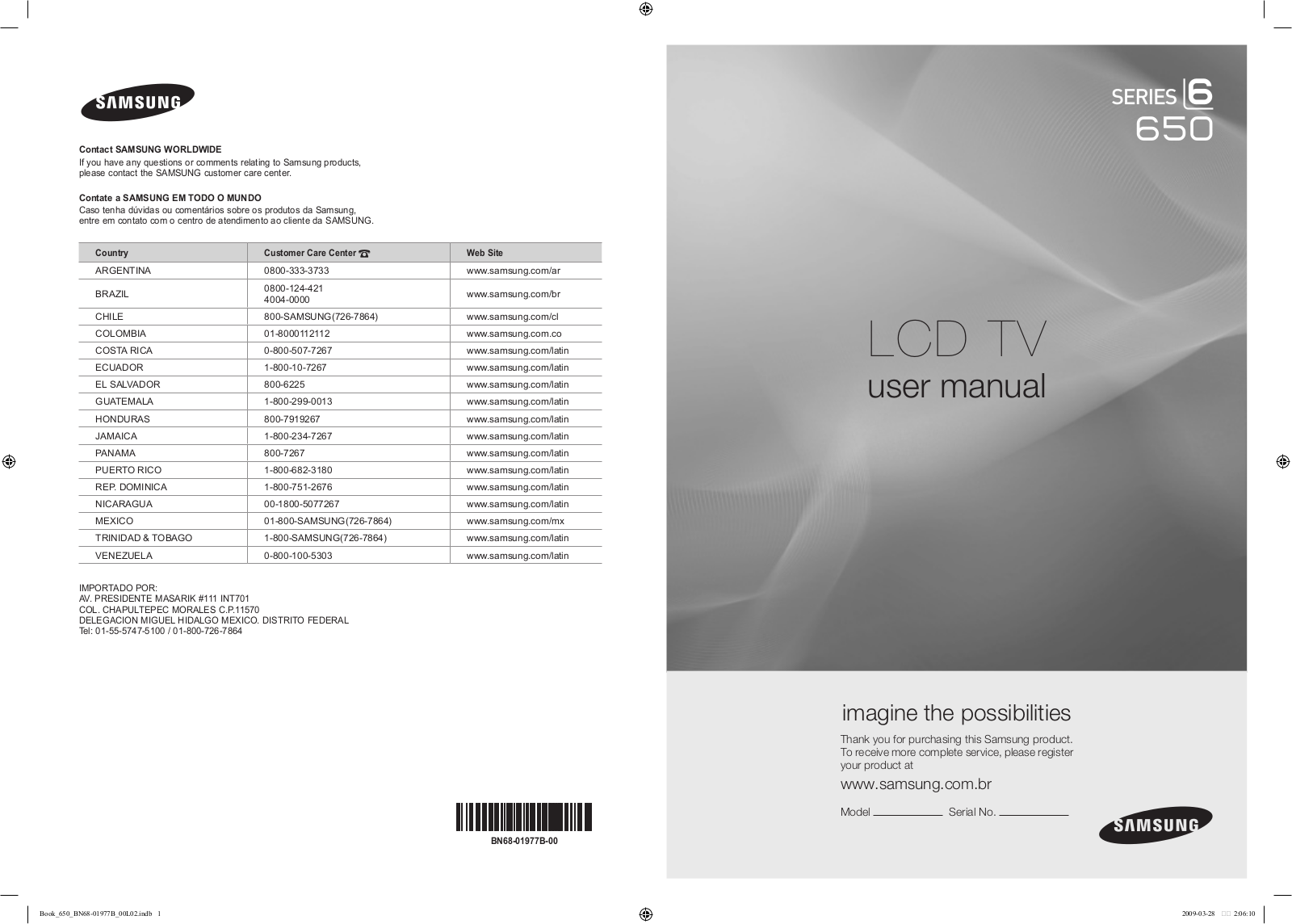 Samsung LN22B650 User Manual