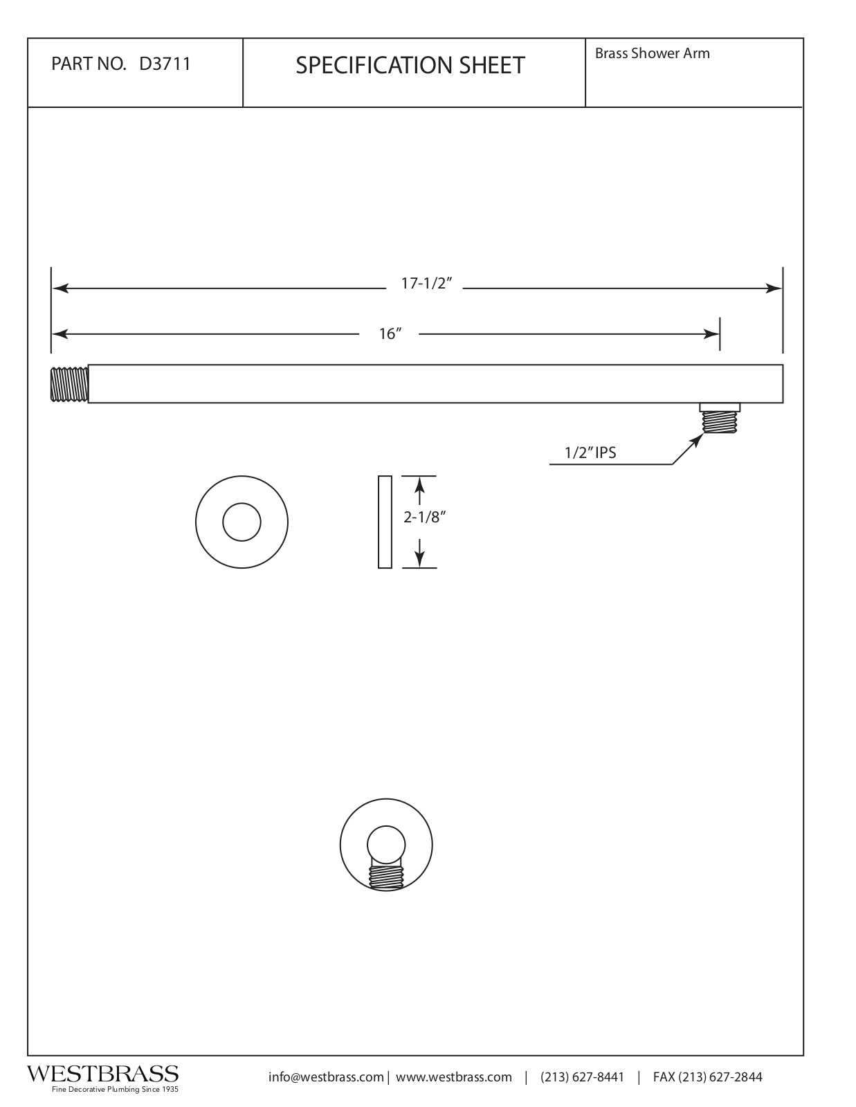 Westbrass WTB1245 Specifications & Dimensions - ManualMachine.com