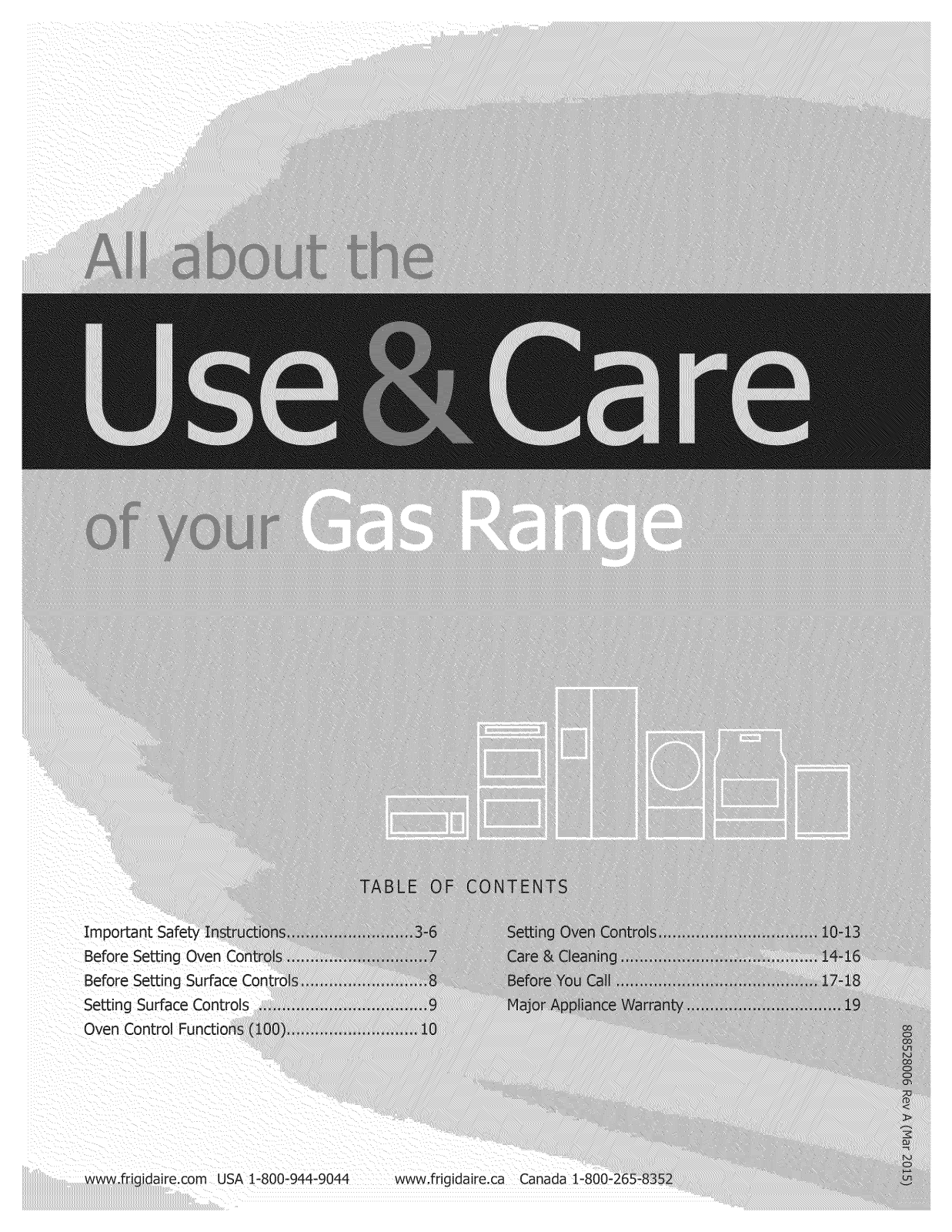 White-Westinghouse WWGF3008TWB, WWGF3008TWA, TGF351RBC, TGF351RBB, TGF351RBA Owner’s Manual