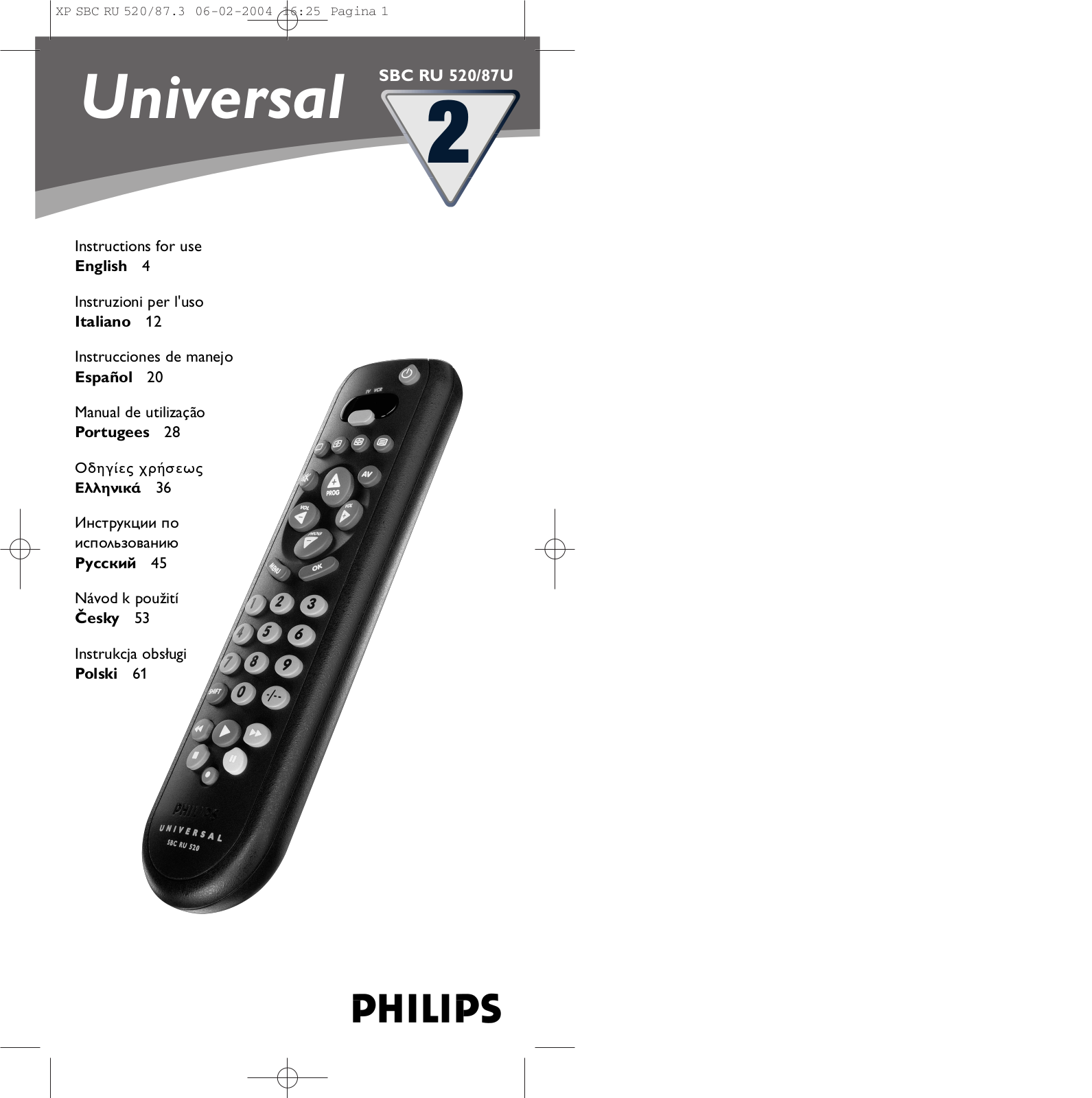 Philips SBC RU 520-87U User Manual