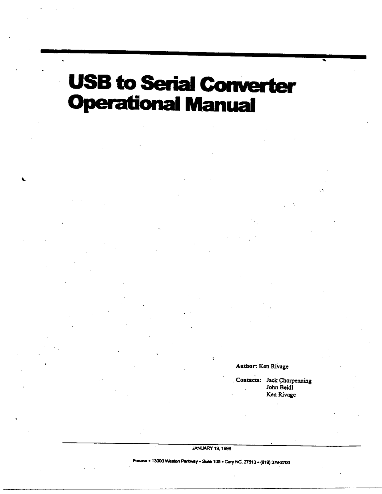 3com 1000USB Operation manual