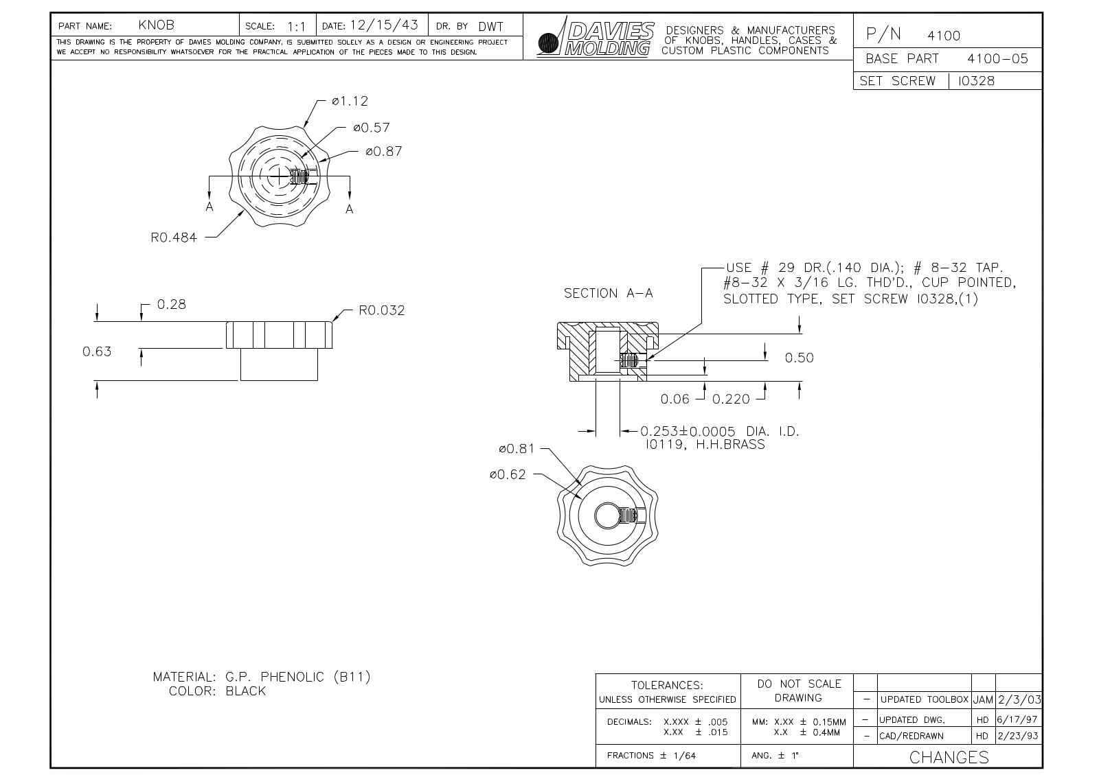 Davies Molding 4100 Reference Drawing