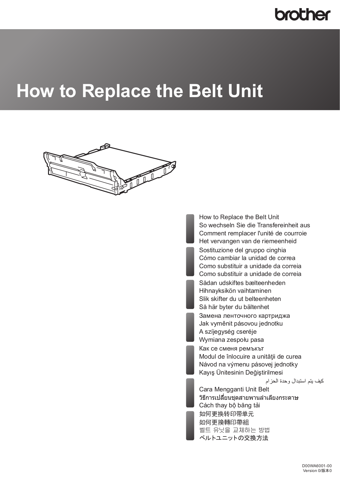 Brother HL-L3210CW How to Replace the Belt Unit