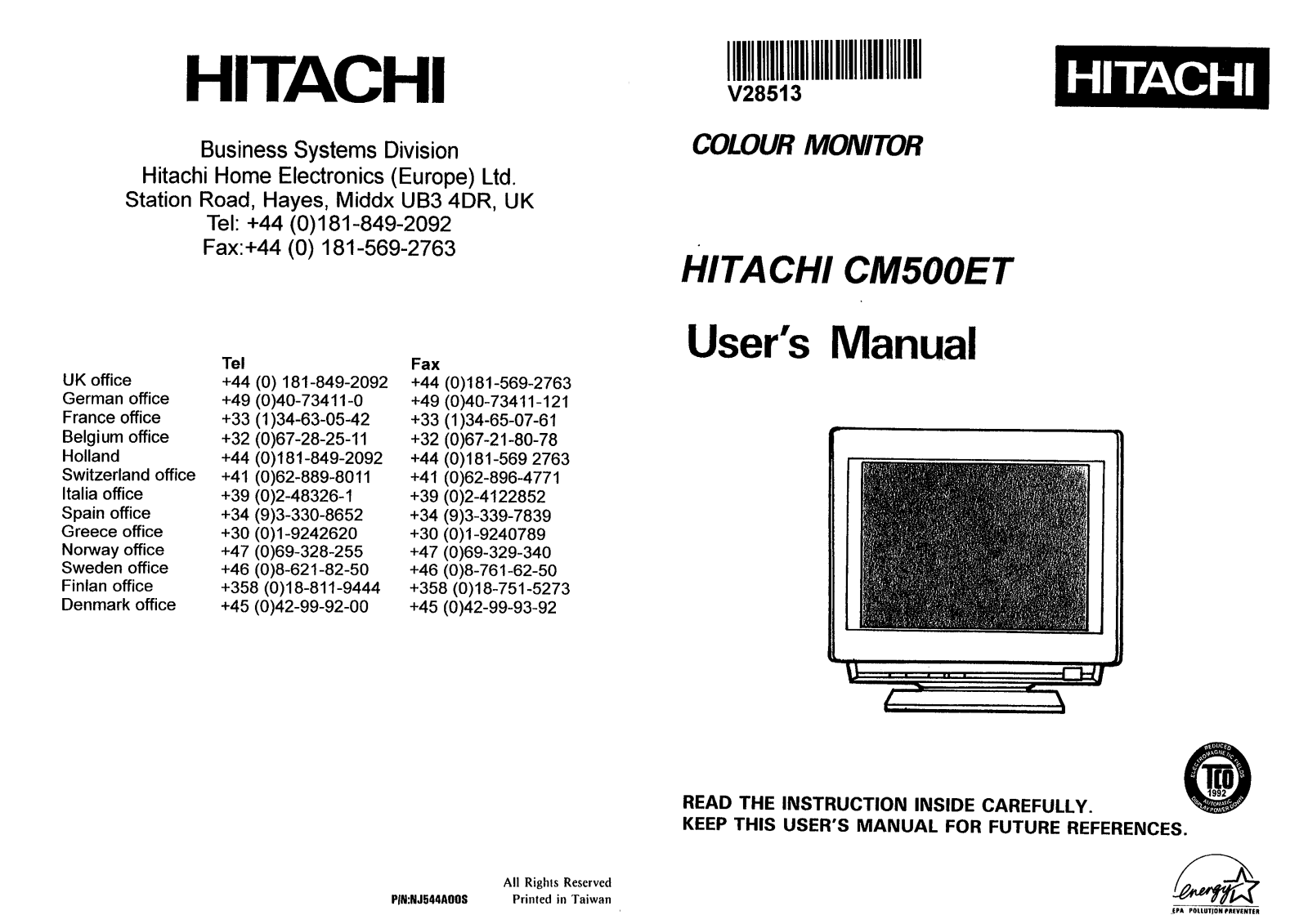 Hitachi CM500ET User Manual