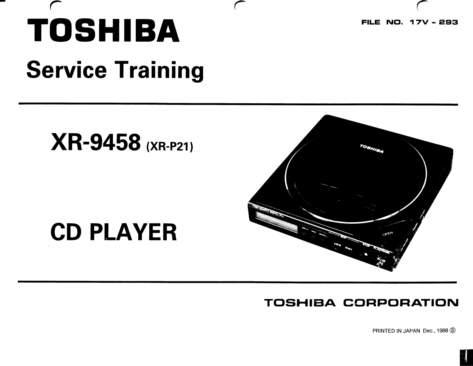 Toshiba xr9458 Service Manual