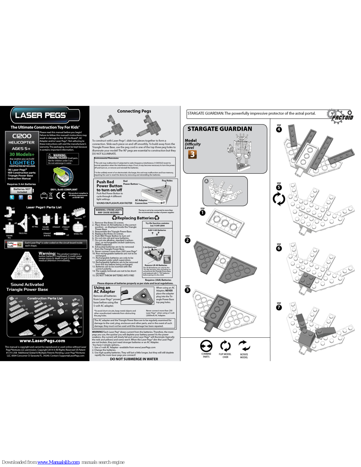 Laser Pegs CI200 Stargate Guardian Assembly Manual