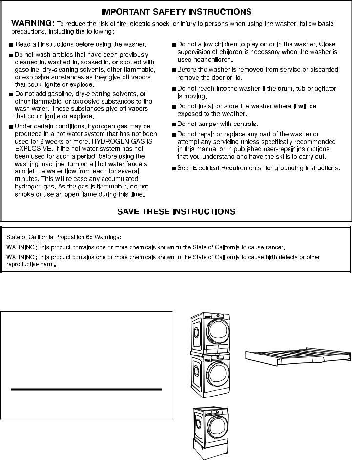 Whirlpool WFW5090GW Owners Manual