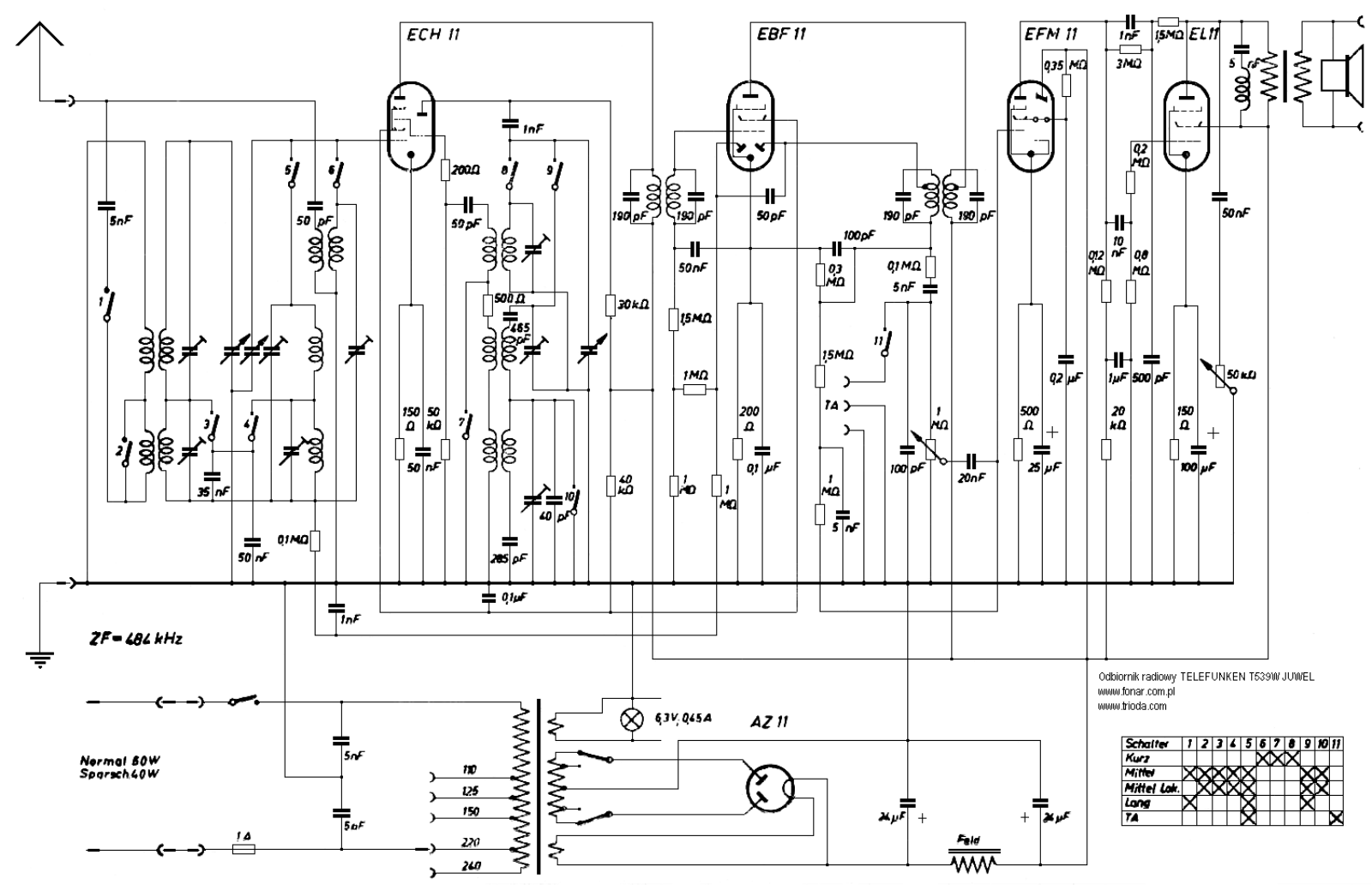 Telefunken T539-W-Juwel Schematic