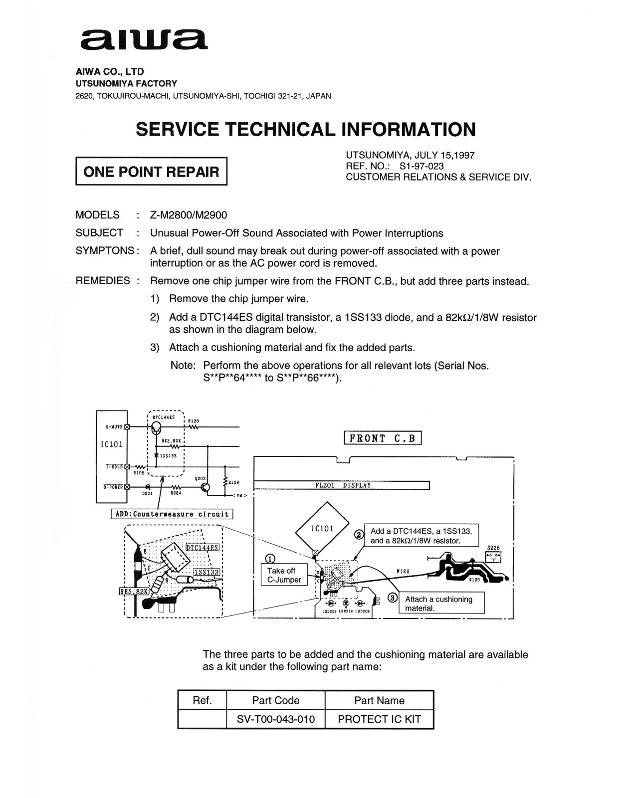 AIWA ZM2800, ZM2900 Service Manual