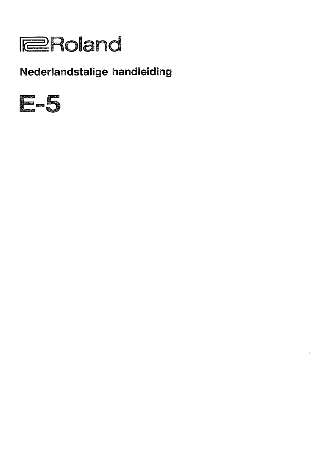 Roland E-5 User Manual