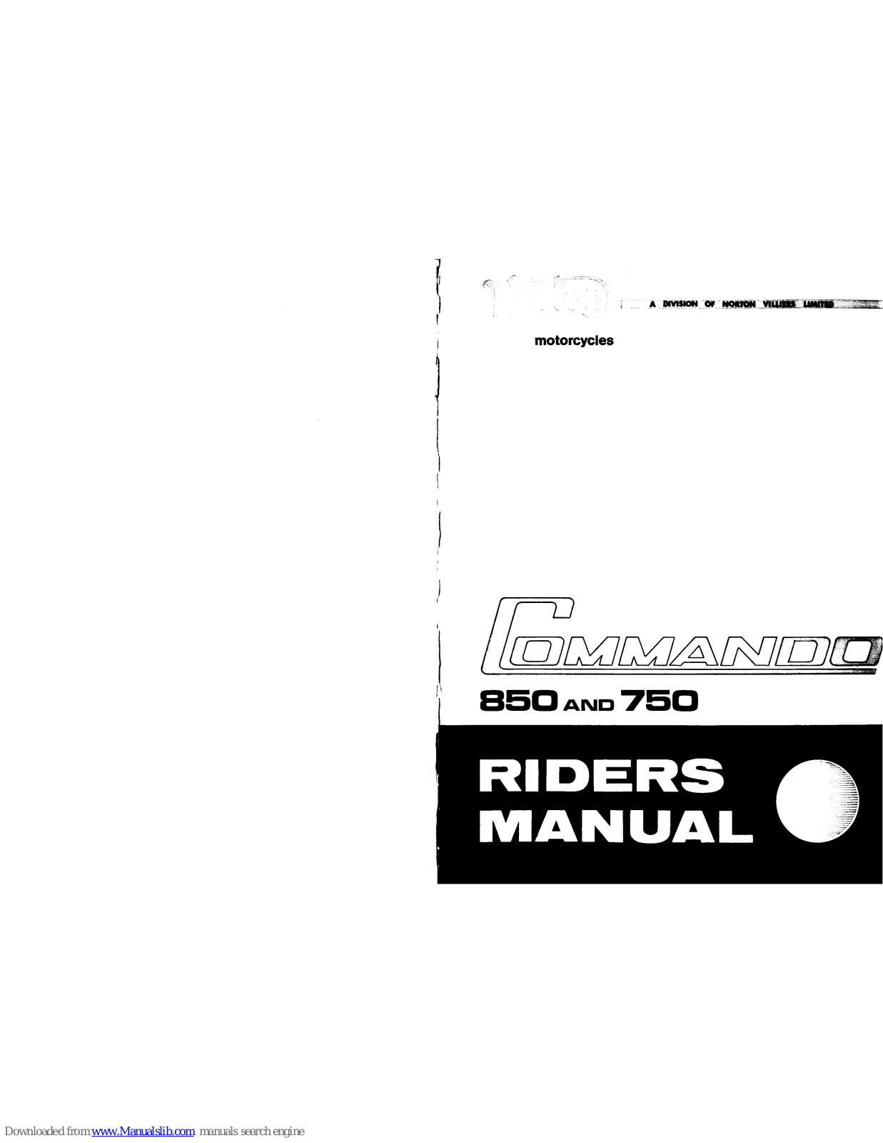 Commando 850, 750 Rider's Manual - ManualMachine.com